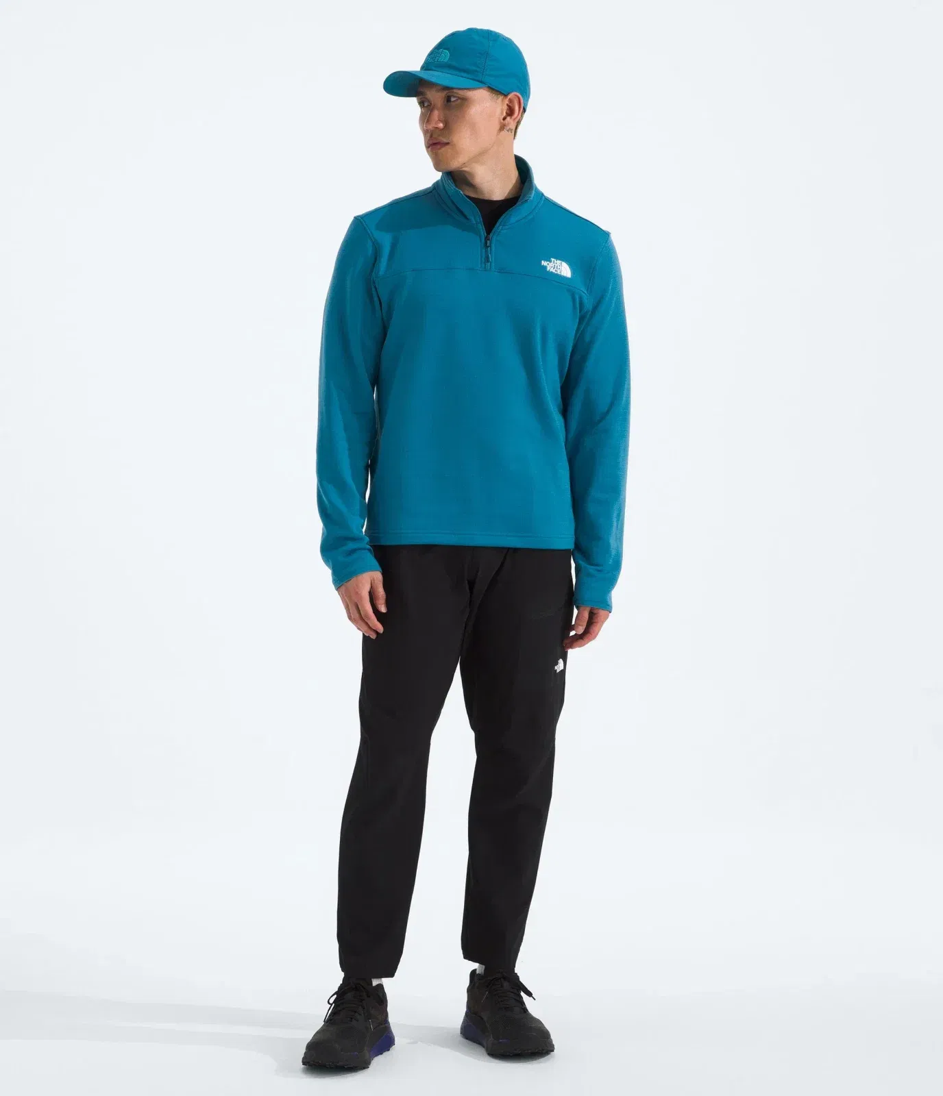 The North Face Men’s Cedar Trail Grid Fleece ¼-Zip Dusk Blue