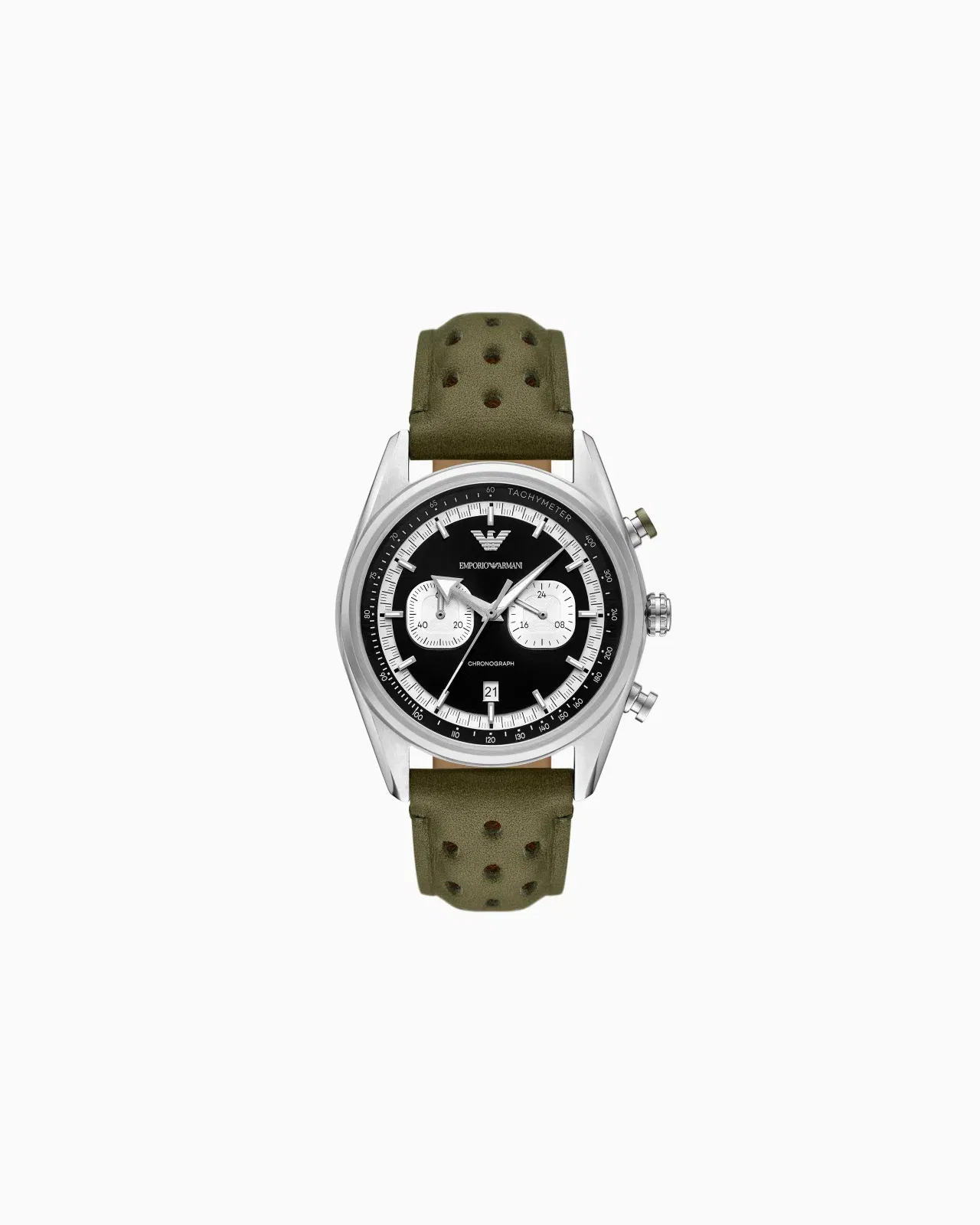 Emporio Armani Chronograph Green Leather Watch