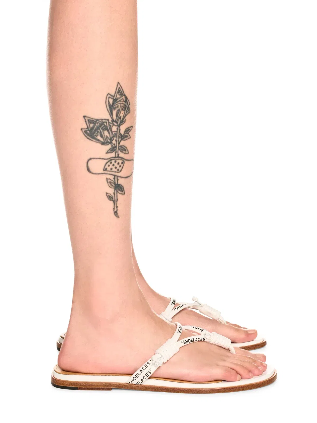 Off-White Shoelace Flat Sandal Womens White