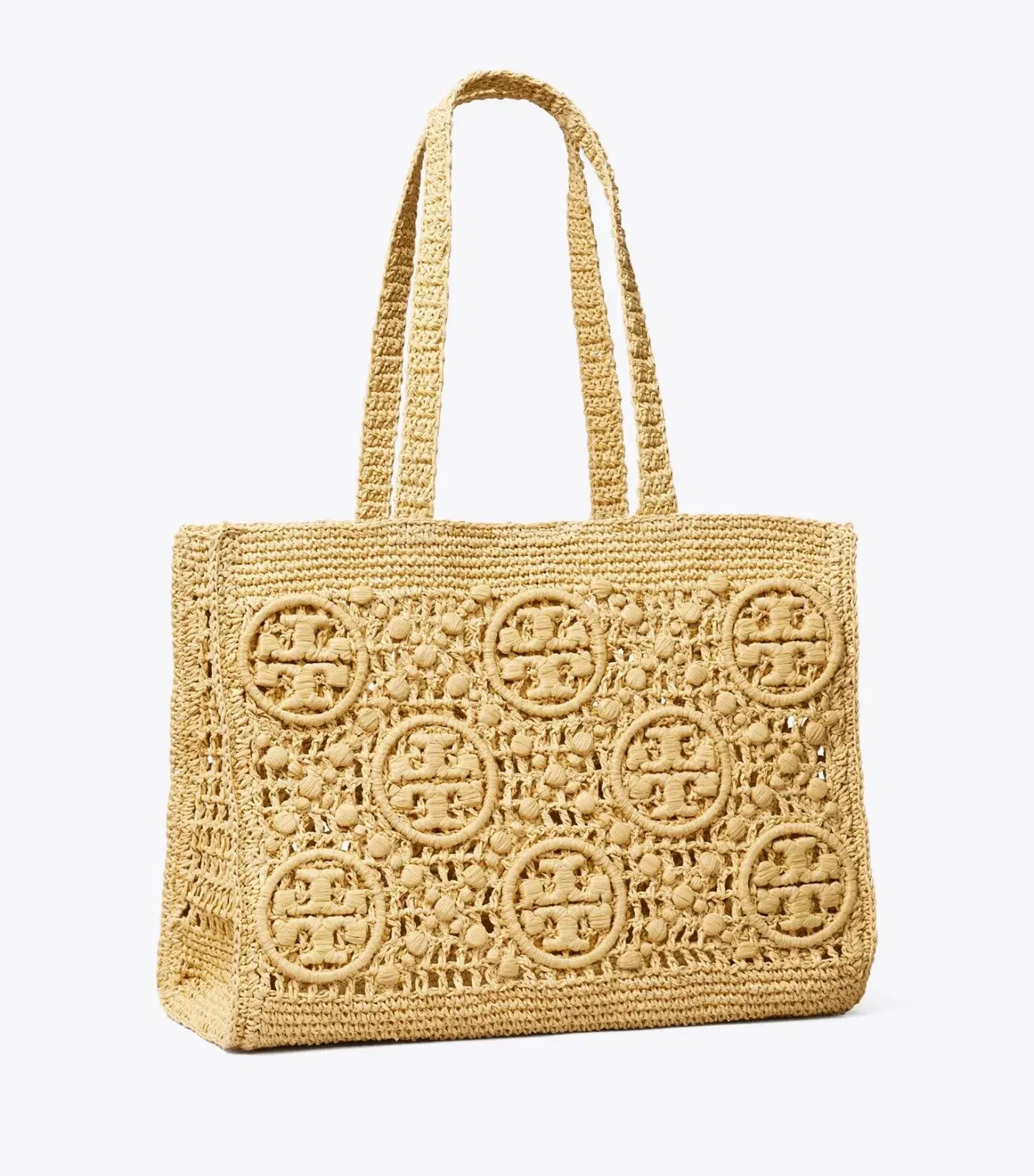 T Monogram Crochet Tote