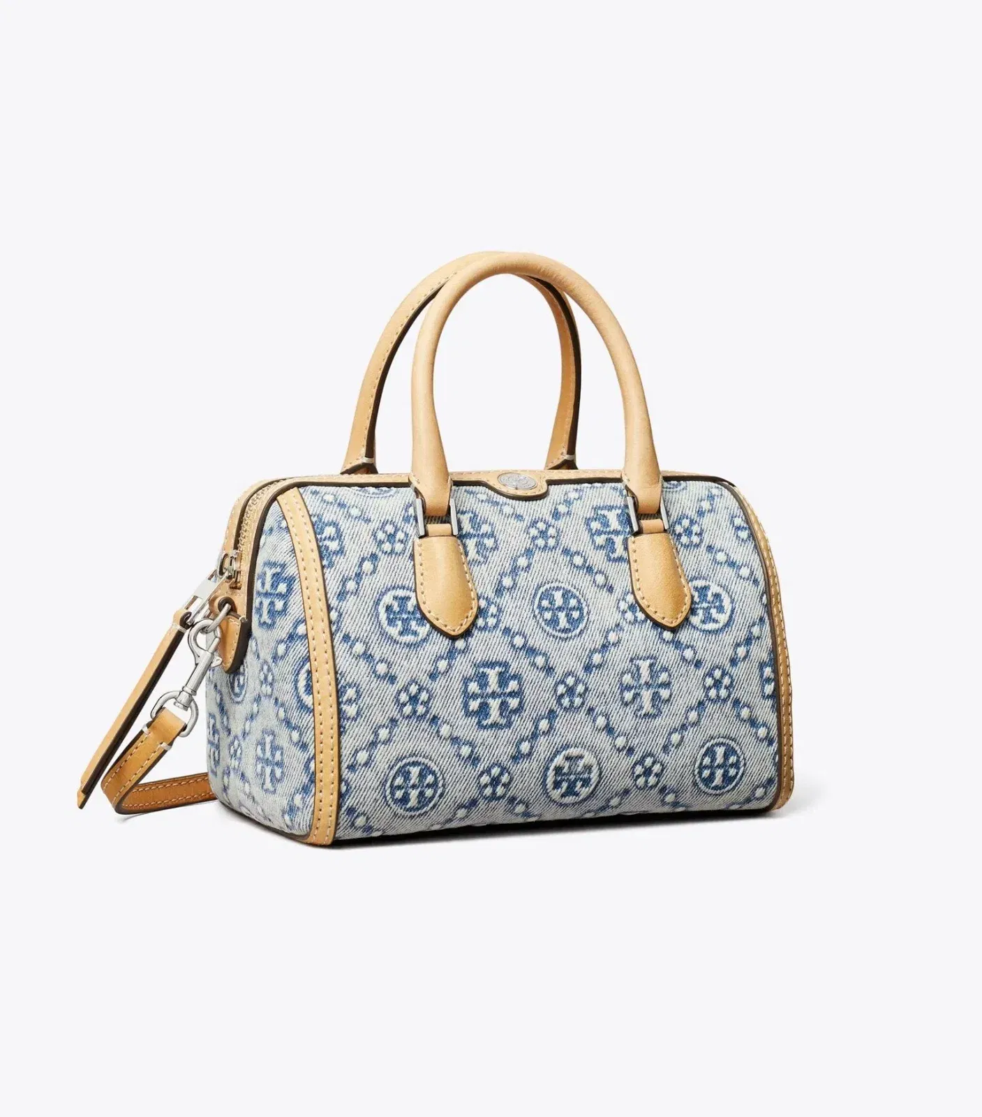 T Monogram Denim Petite Barrel Bag