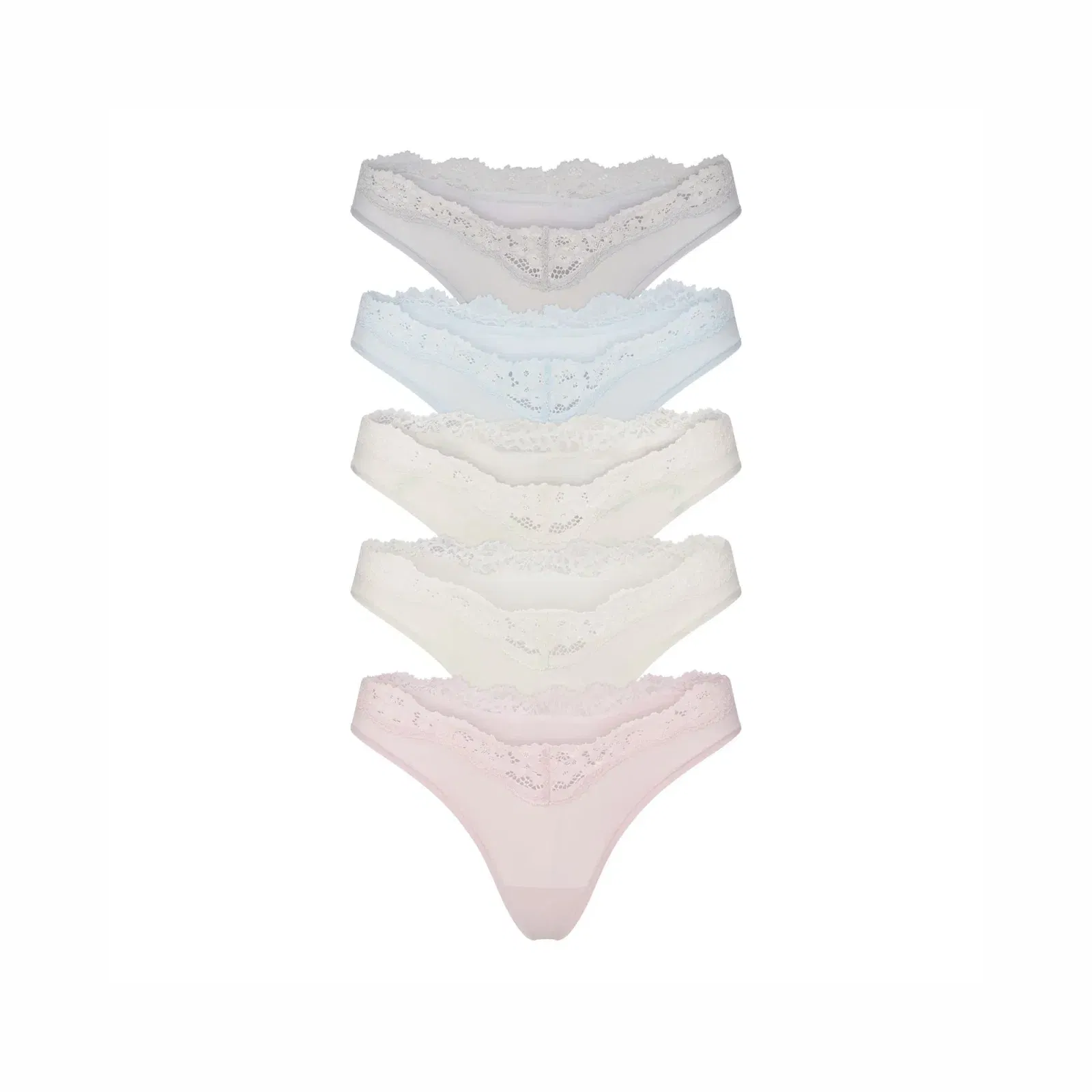 Fits Everybody Lace Dipped Thong 5-pack