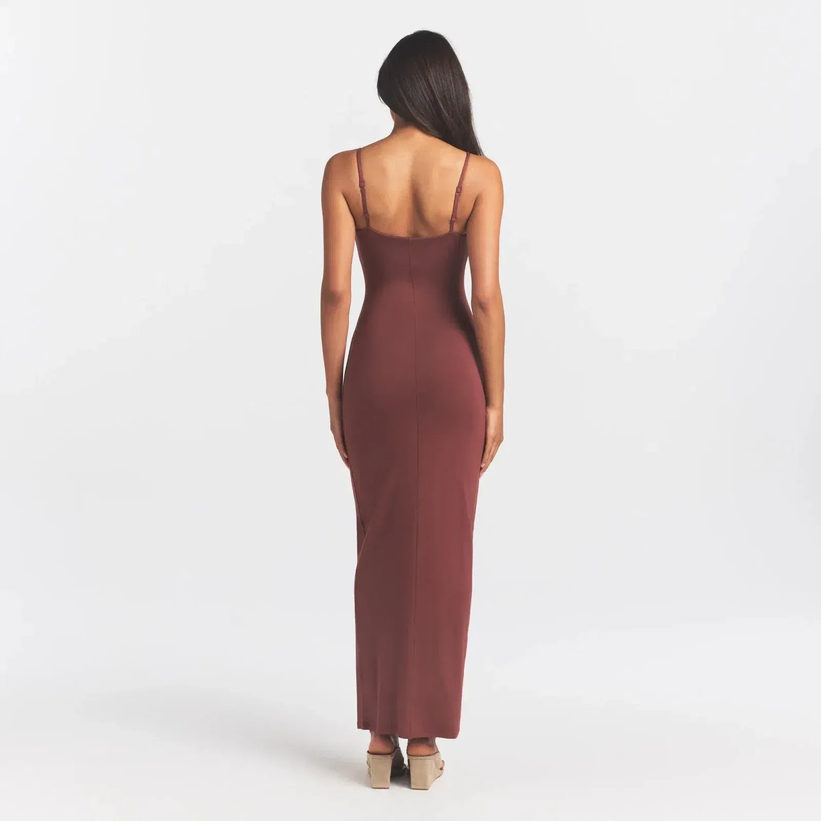 Smooth Layers Scoop Neck Long Dress