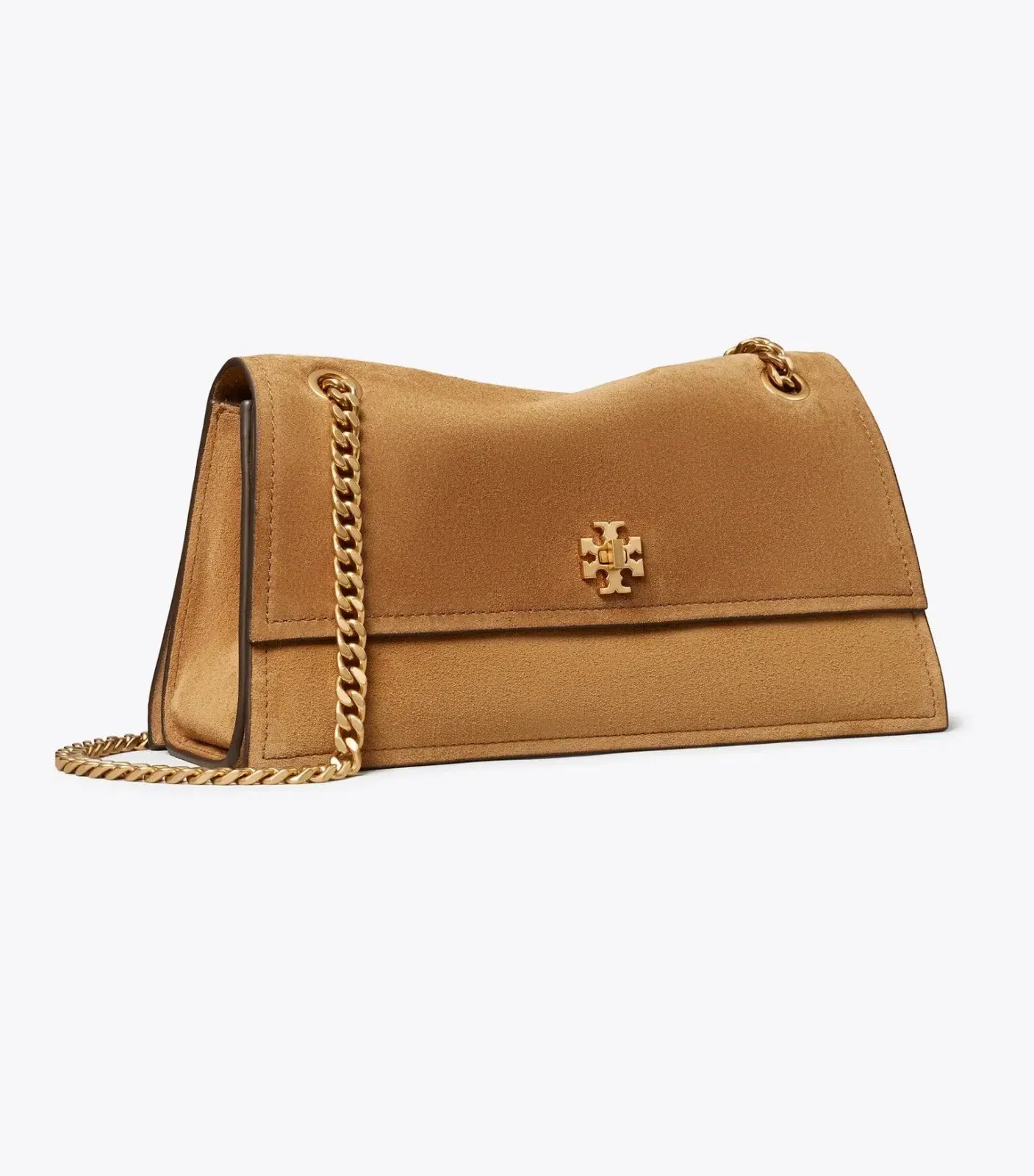 Kira Turnlock Suede Shoulder Bag