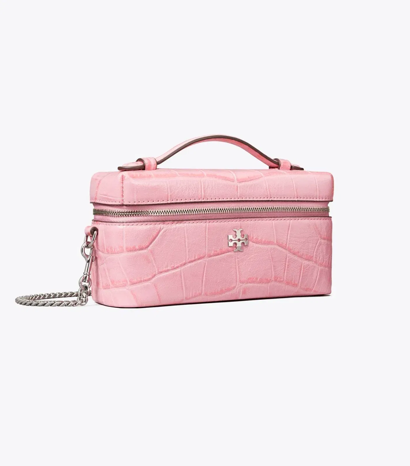 Charlie Croc-Embossed East-West Vanity Case