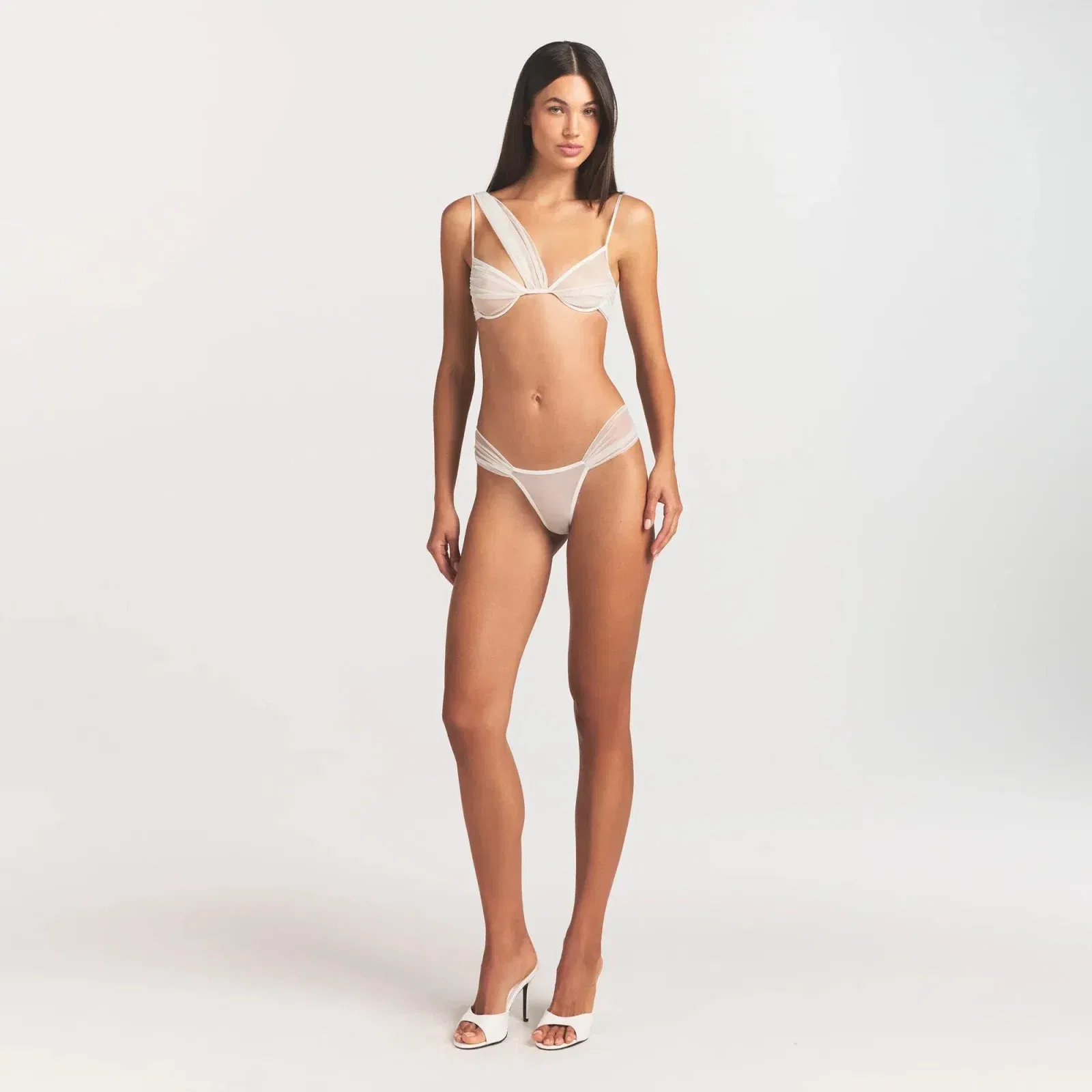 Ultra Fine Mesh Draped Thong