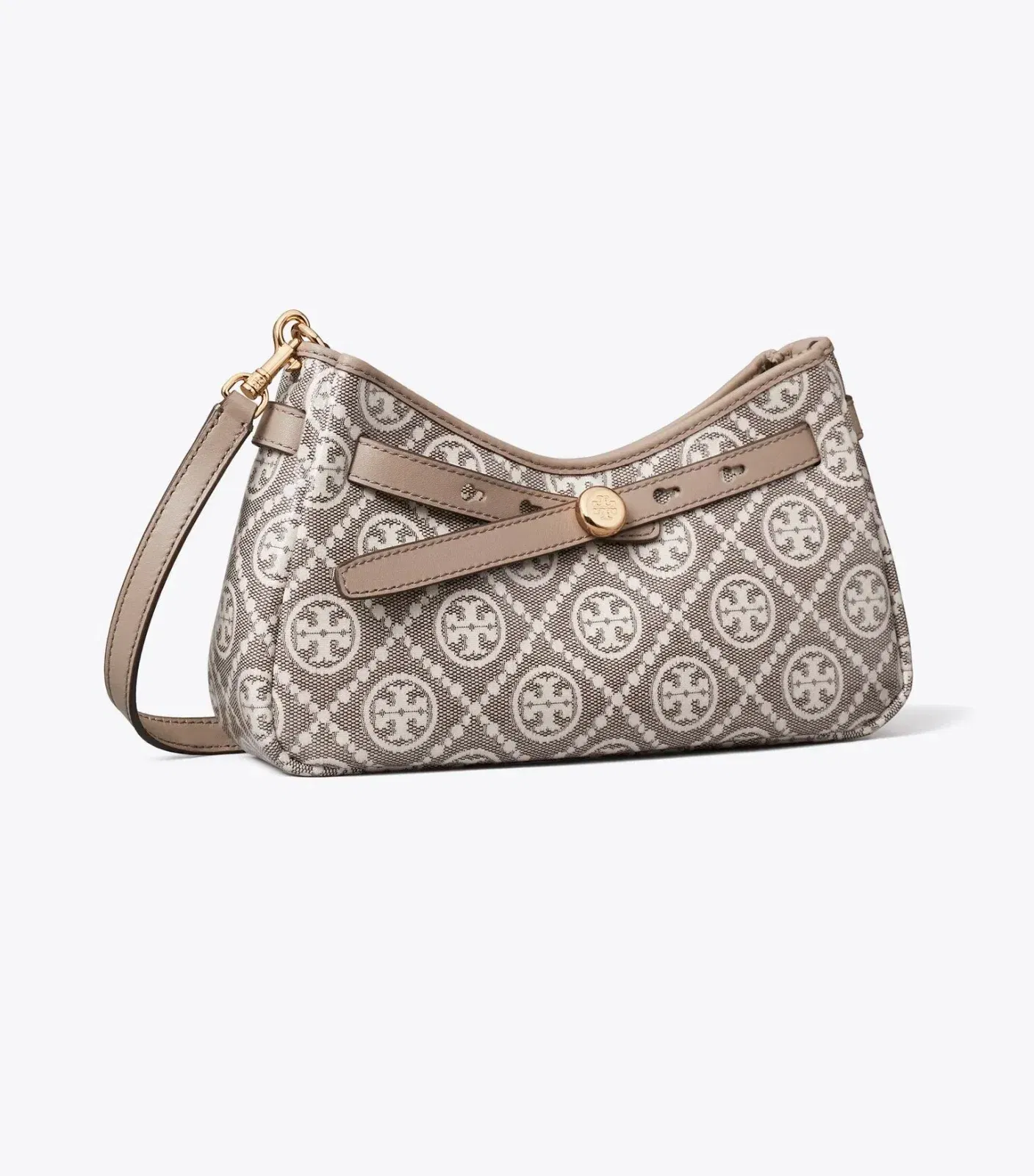 T Monogram Coated Jacquard Romy Zip-Top Crossbody Bag