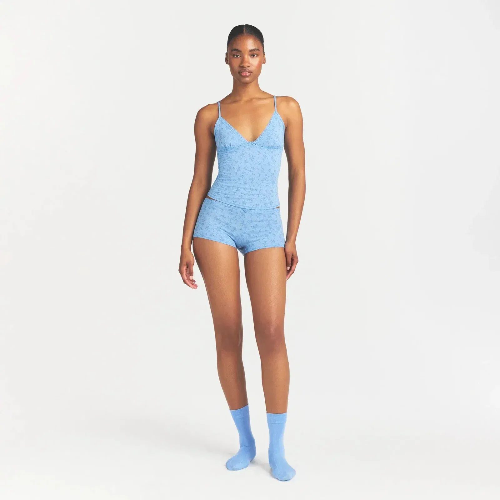 Lightweight Cotton Lace Cami and Boy Short Set