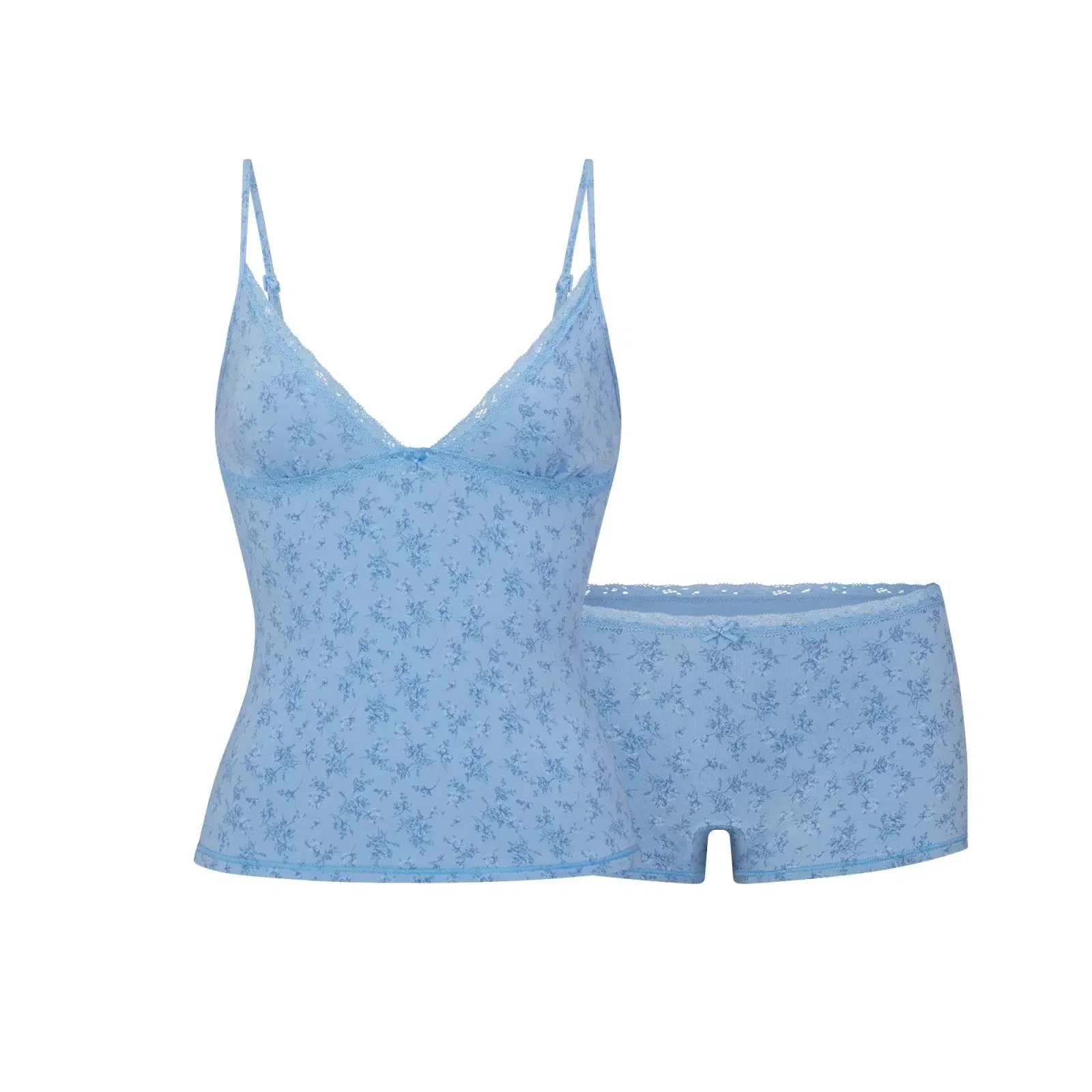 Lightweight Cotton Lace Cami and Boy Short Set