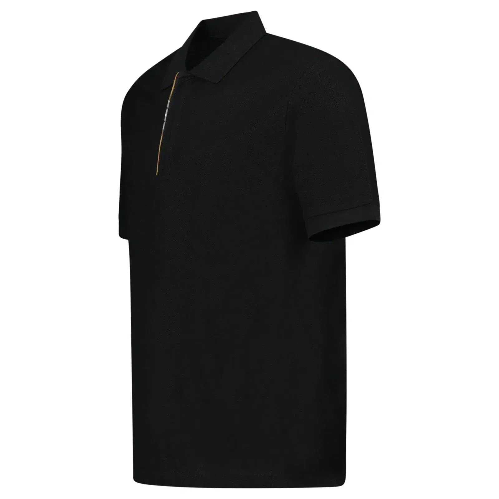 Burberry ‘Hartford’ Zip Check Polo Black