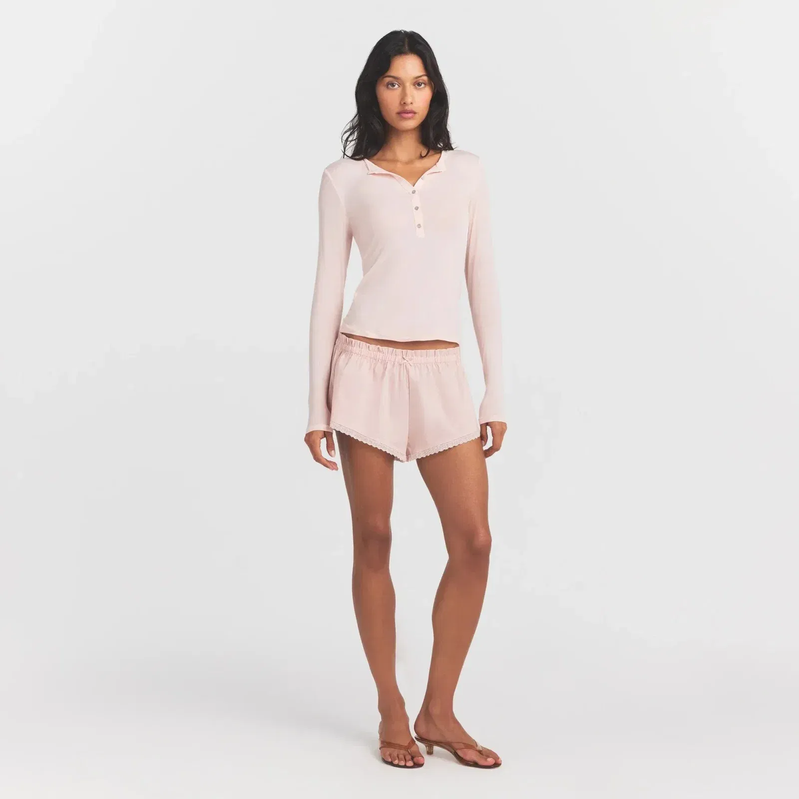 Sheer Modal Crewneck Henley