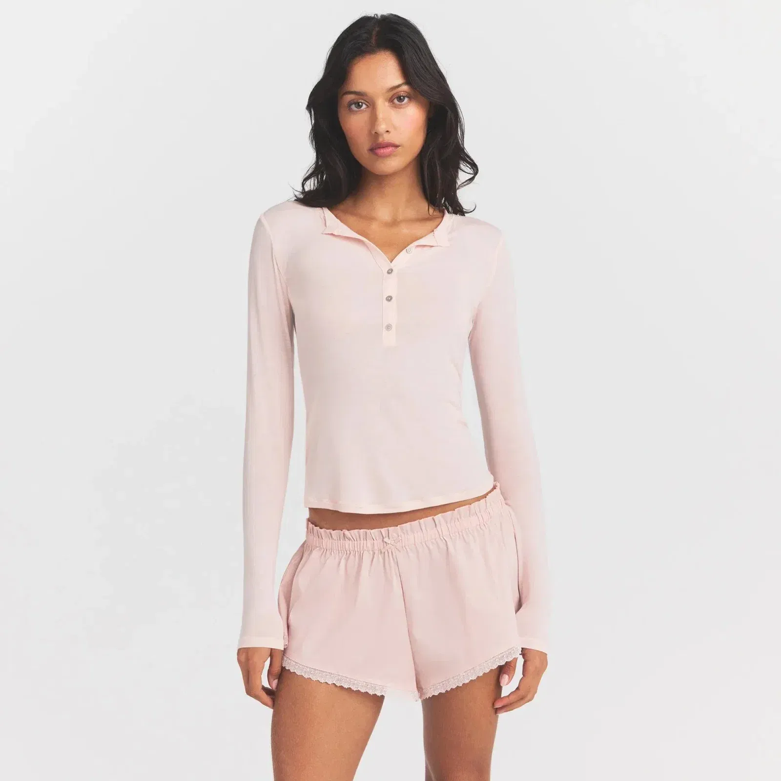 Sheer Modal Crewneck Henley