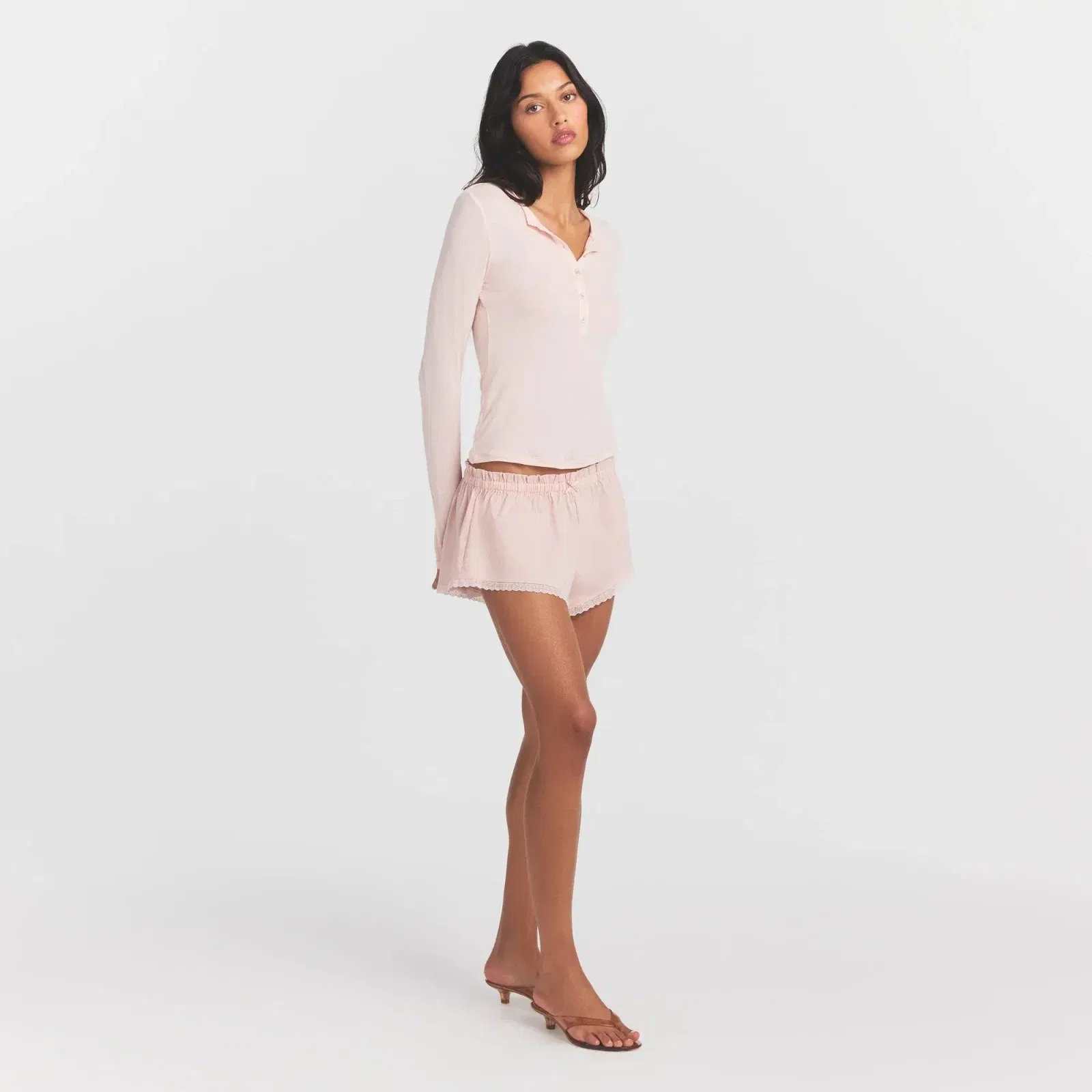 Sheer Modal Crewneck Henley