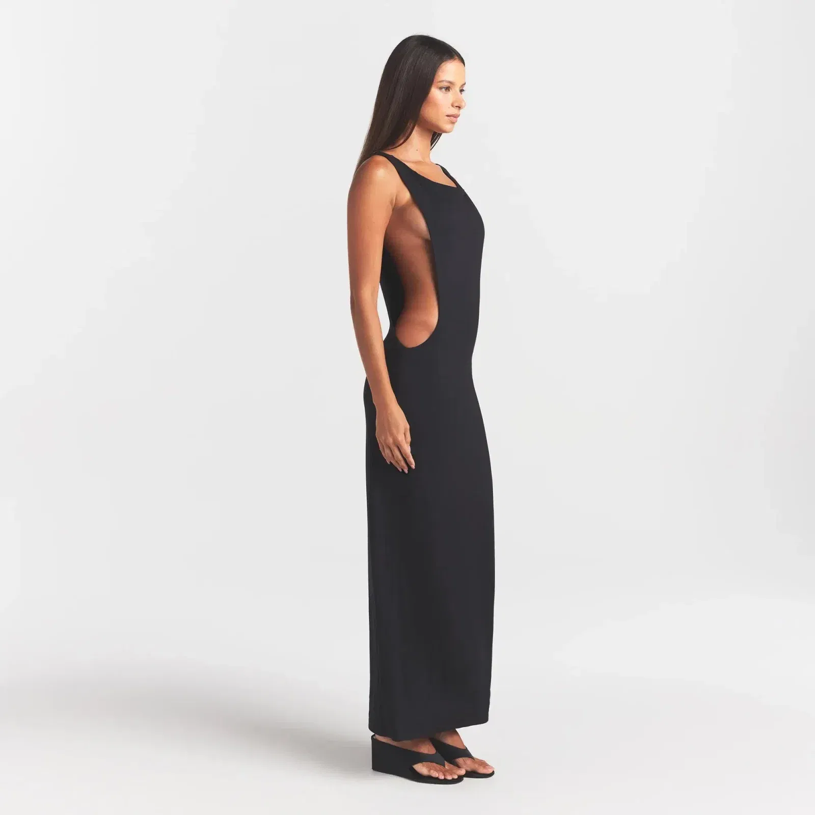 Smooth Layers Cut Out Long Dress