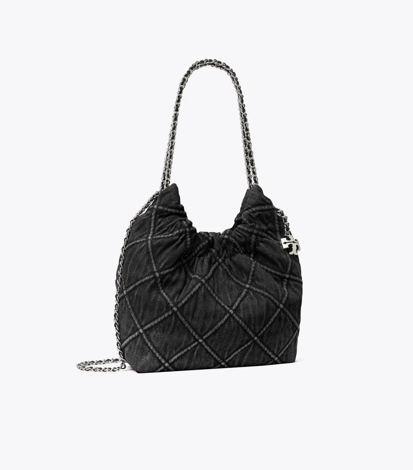 Mini Fleming Soft Denim Hobo Bag