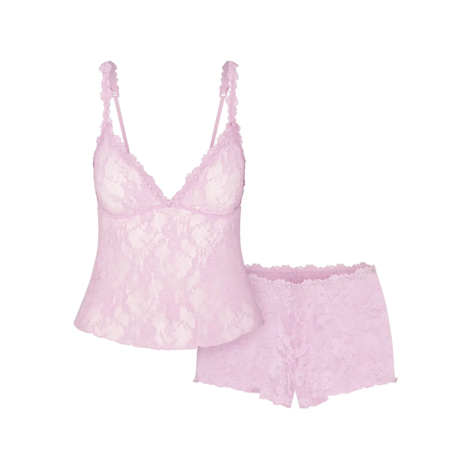 Stretch Lace Triangle Cami and Short Set