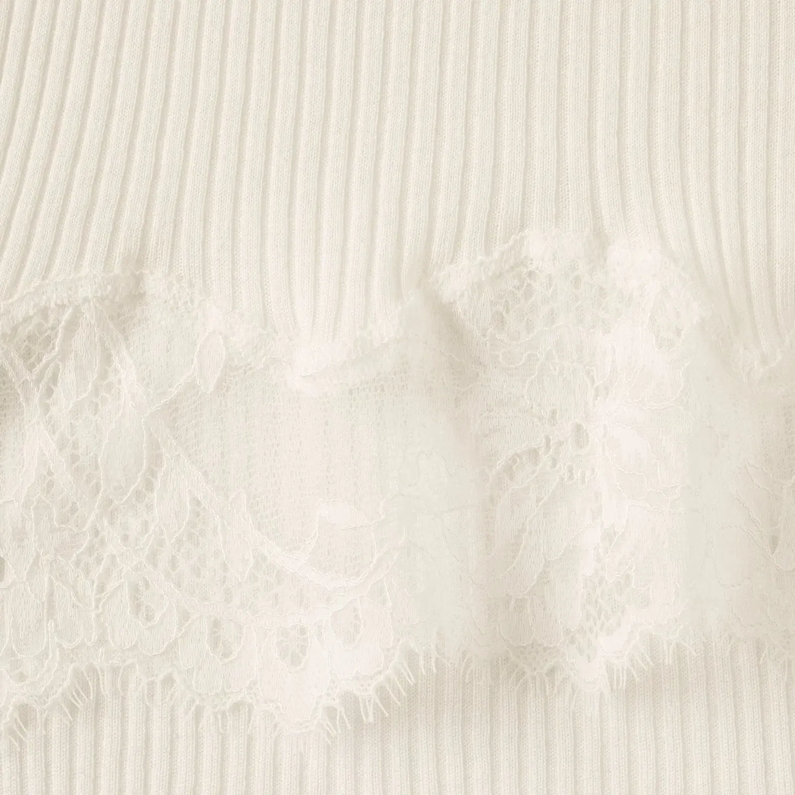 Rib Knit Lace Mini Dress
