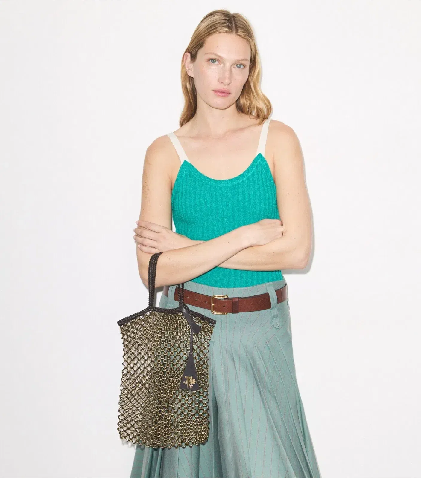 Small Handwoven Chain Mesh Tote