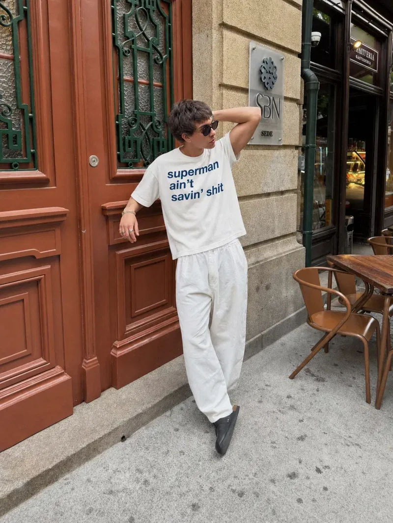 Forfksake Superman Ain't Savin' Shit T-Shirt White