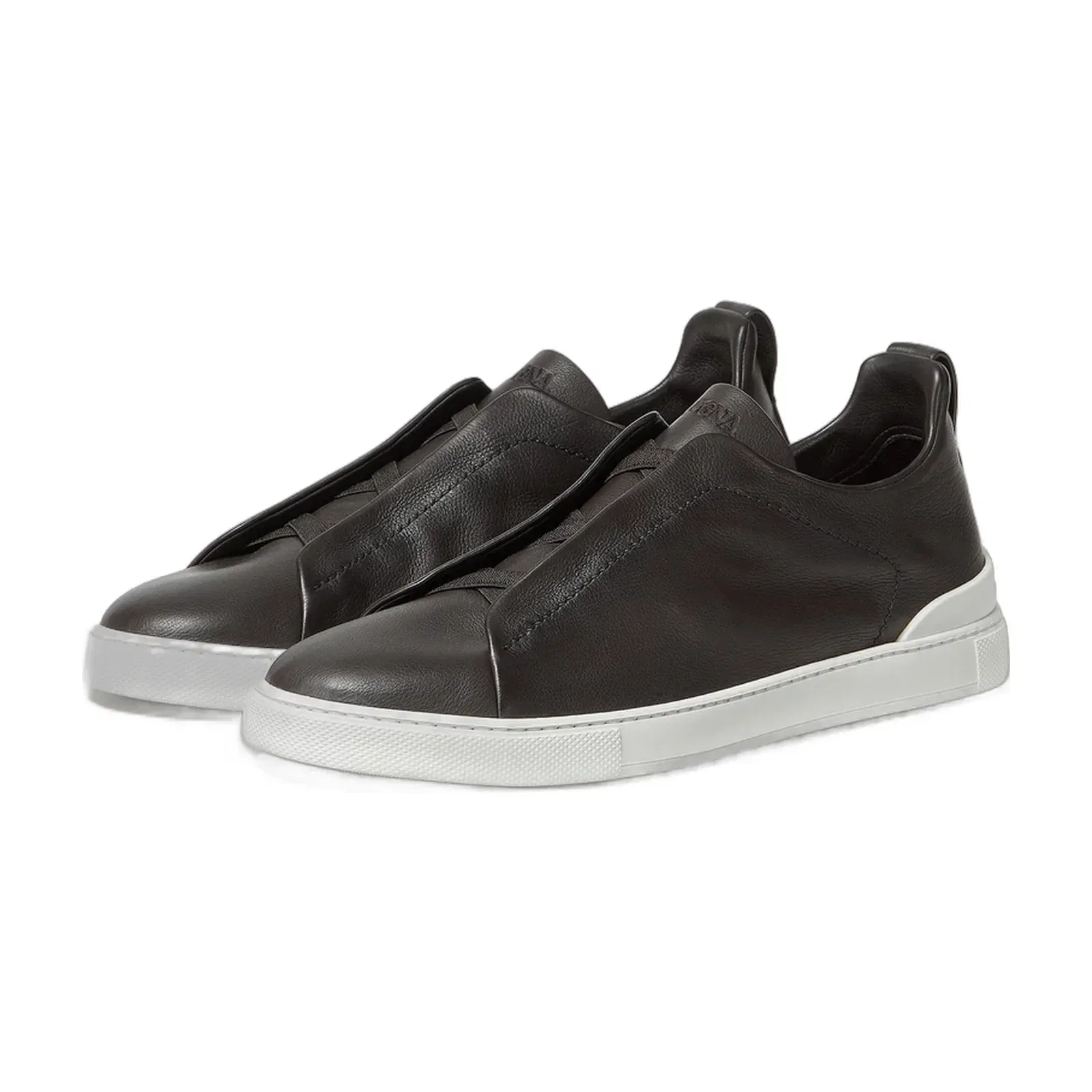Zegna Brown Triple Stitch Secondskin Sneakers