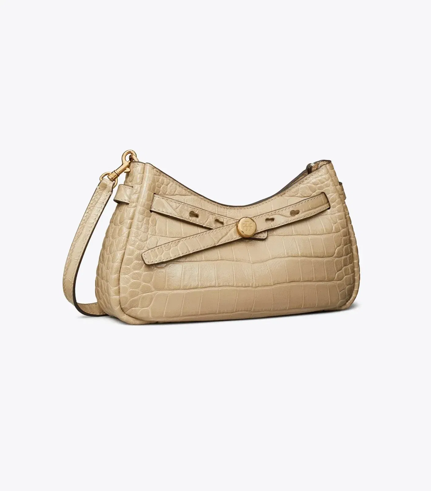 Romy Croc-Embossed Zip Top Crossbody Bag