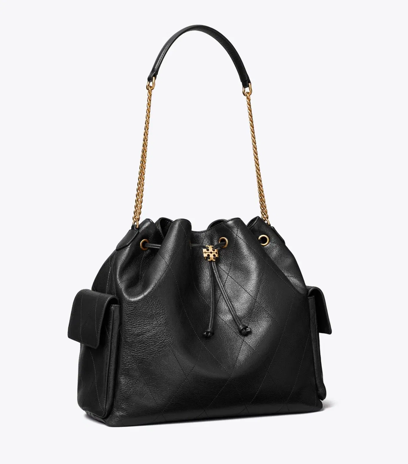 Large Charlie Quilted Drawstring Shoulder Bag