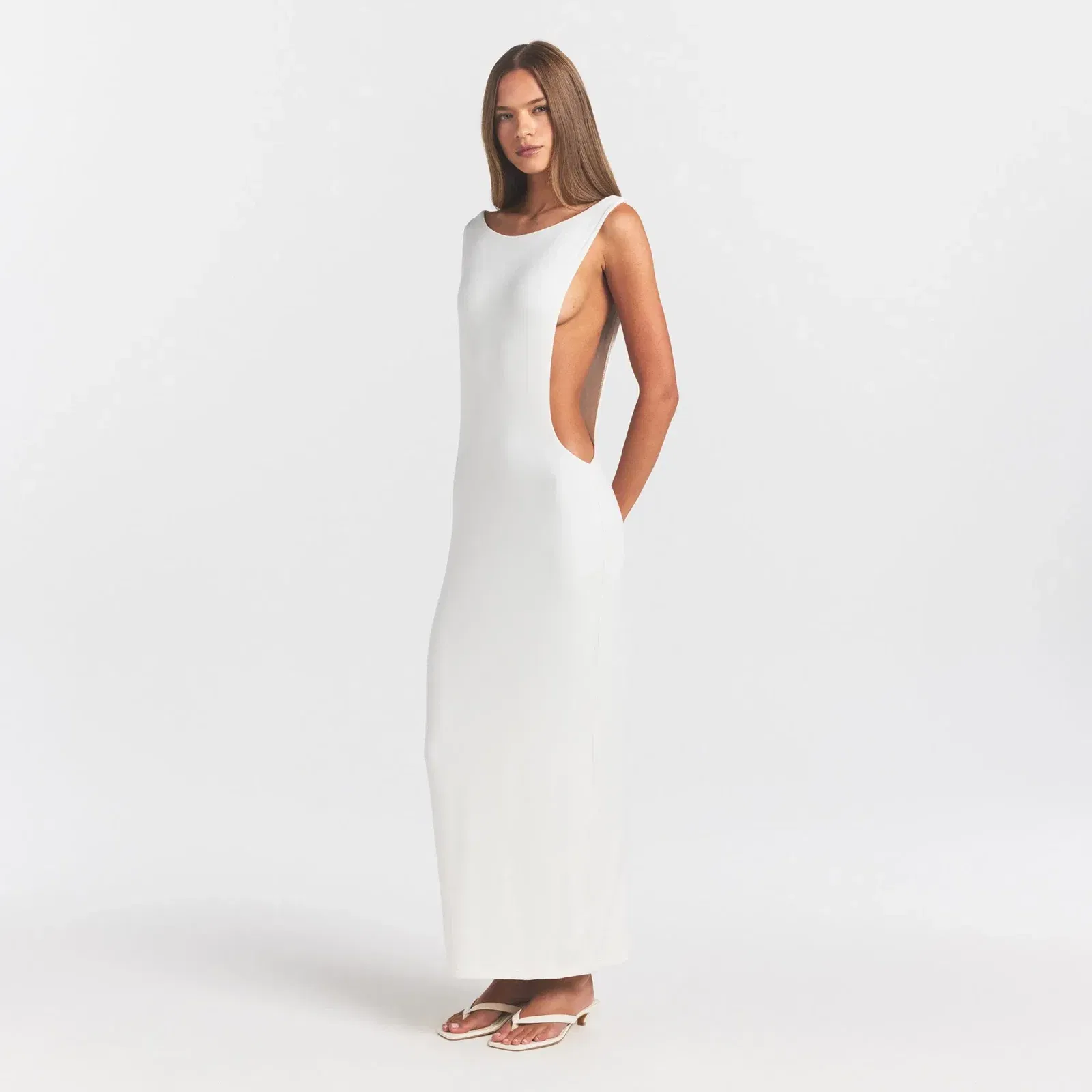 Smooth Layers Cut Out Long Dress