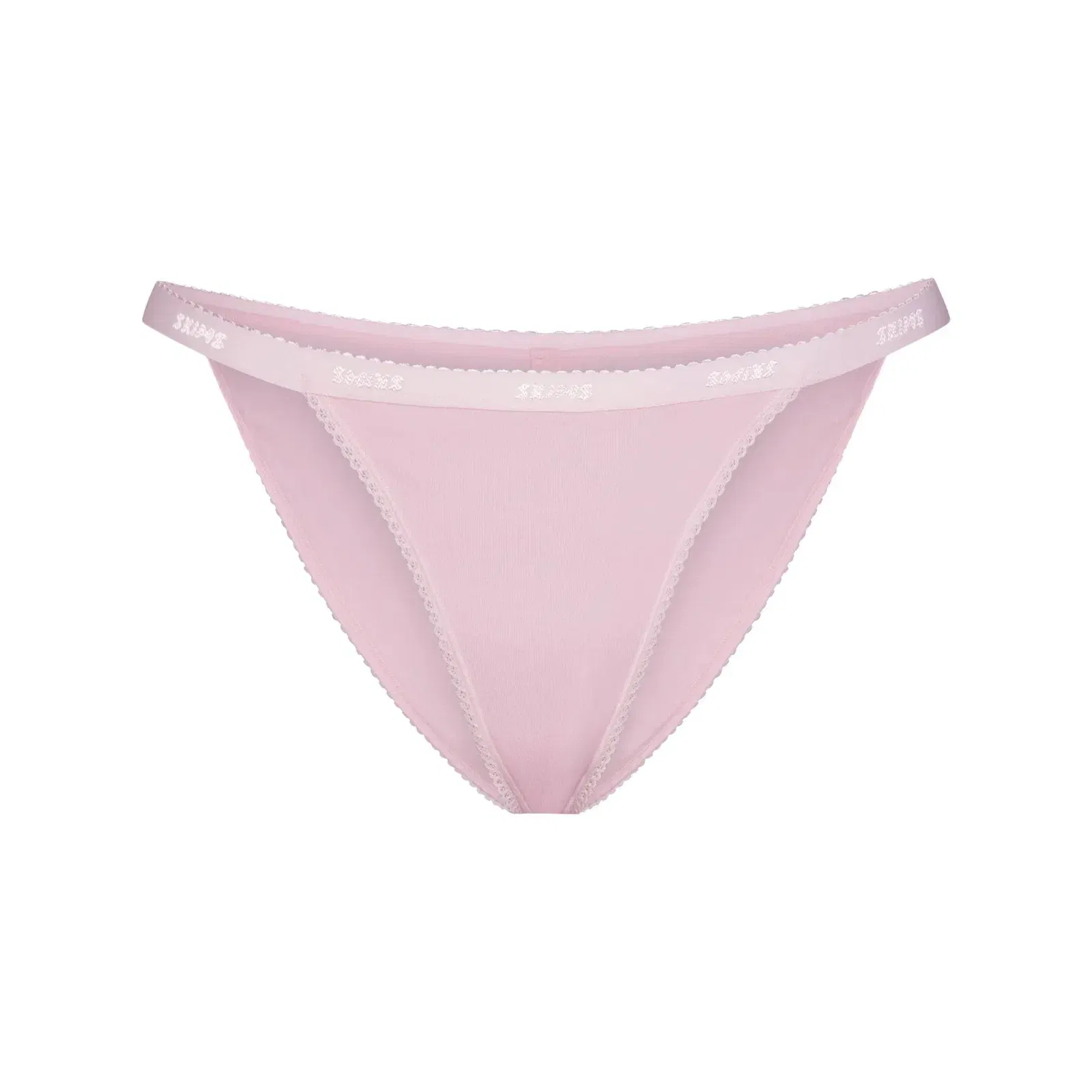 Lightweight Cotton Logo Picot String Bikini