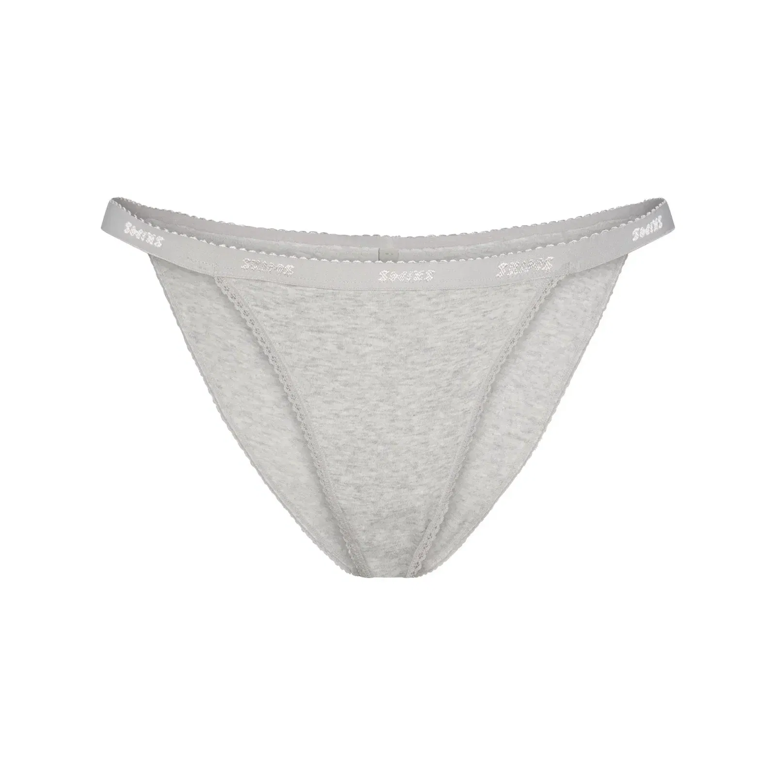 Lightweight Cotton Logo Picot String Bikini