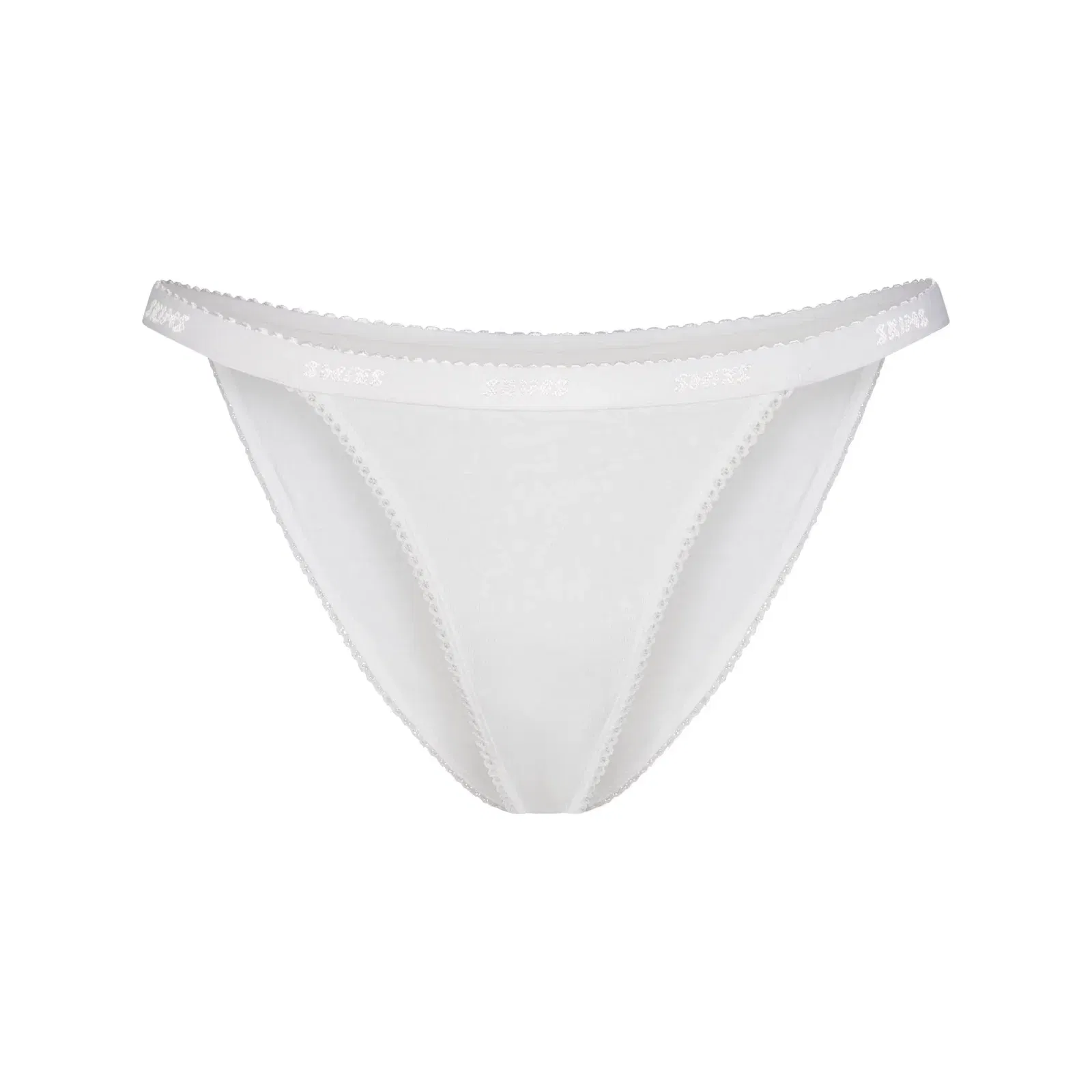 Lightweight Cotton Logo Picot String Bikini