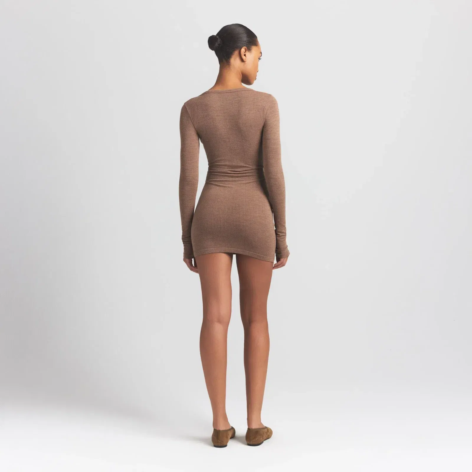 Wool Rib Henley Dress