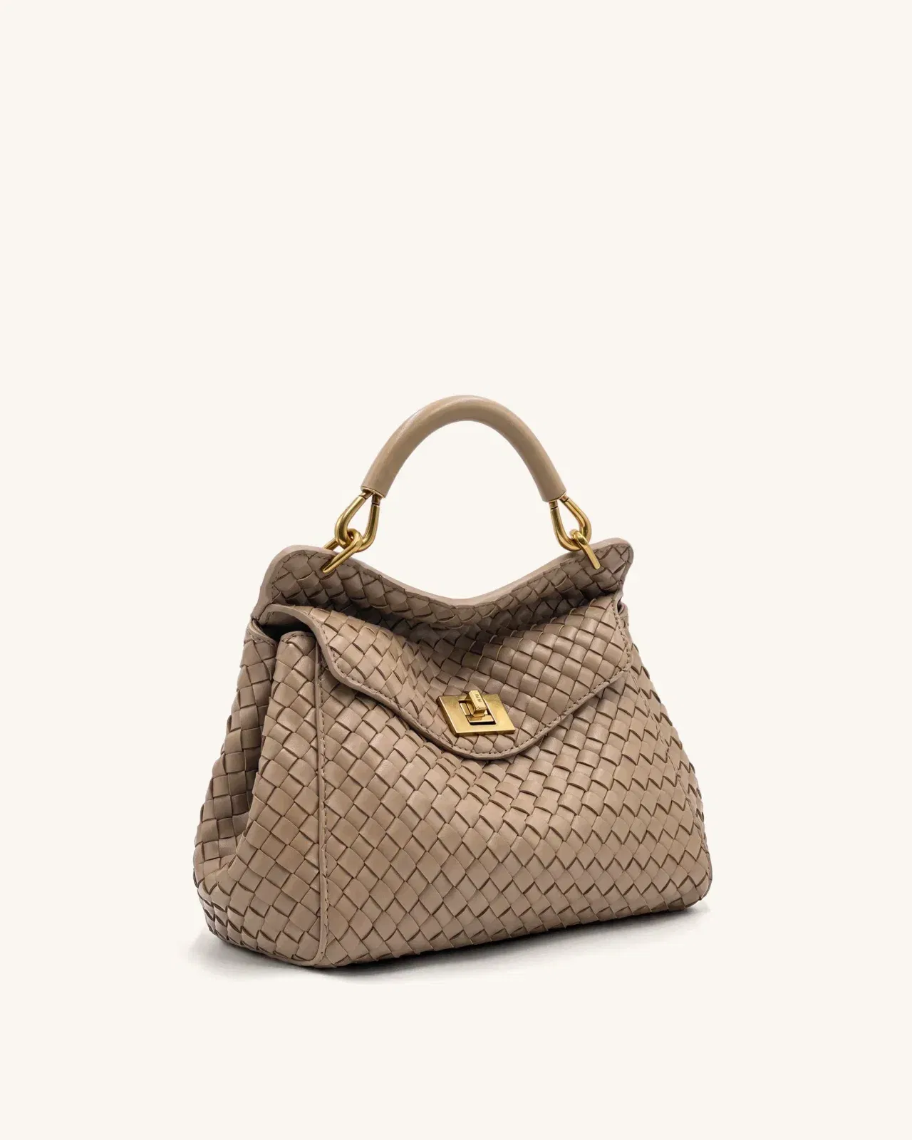 Jw Pei Lucia Classic Woven Top Handle Bag Taupe
