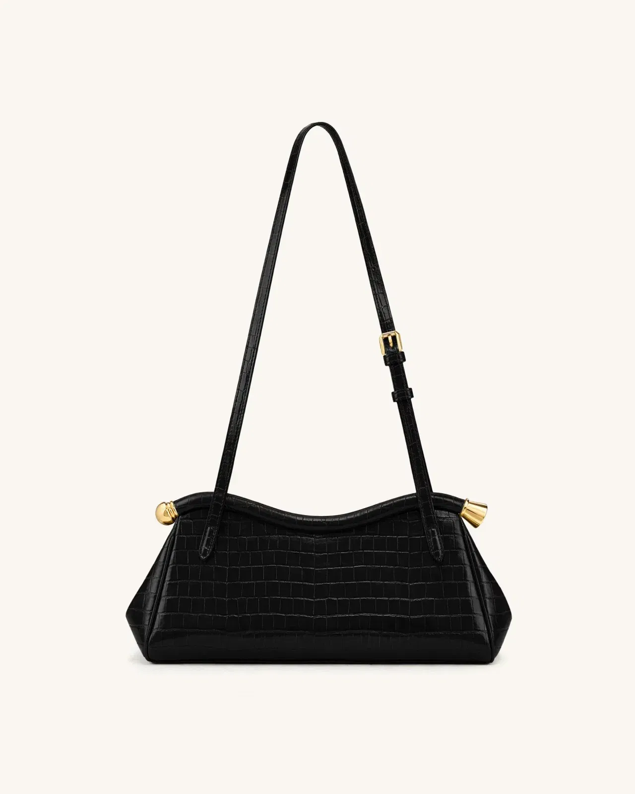 Jw Pei Naomi Curved Shoulder Bag Black Croc