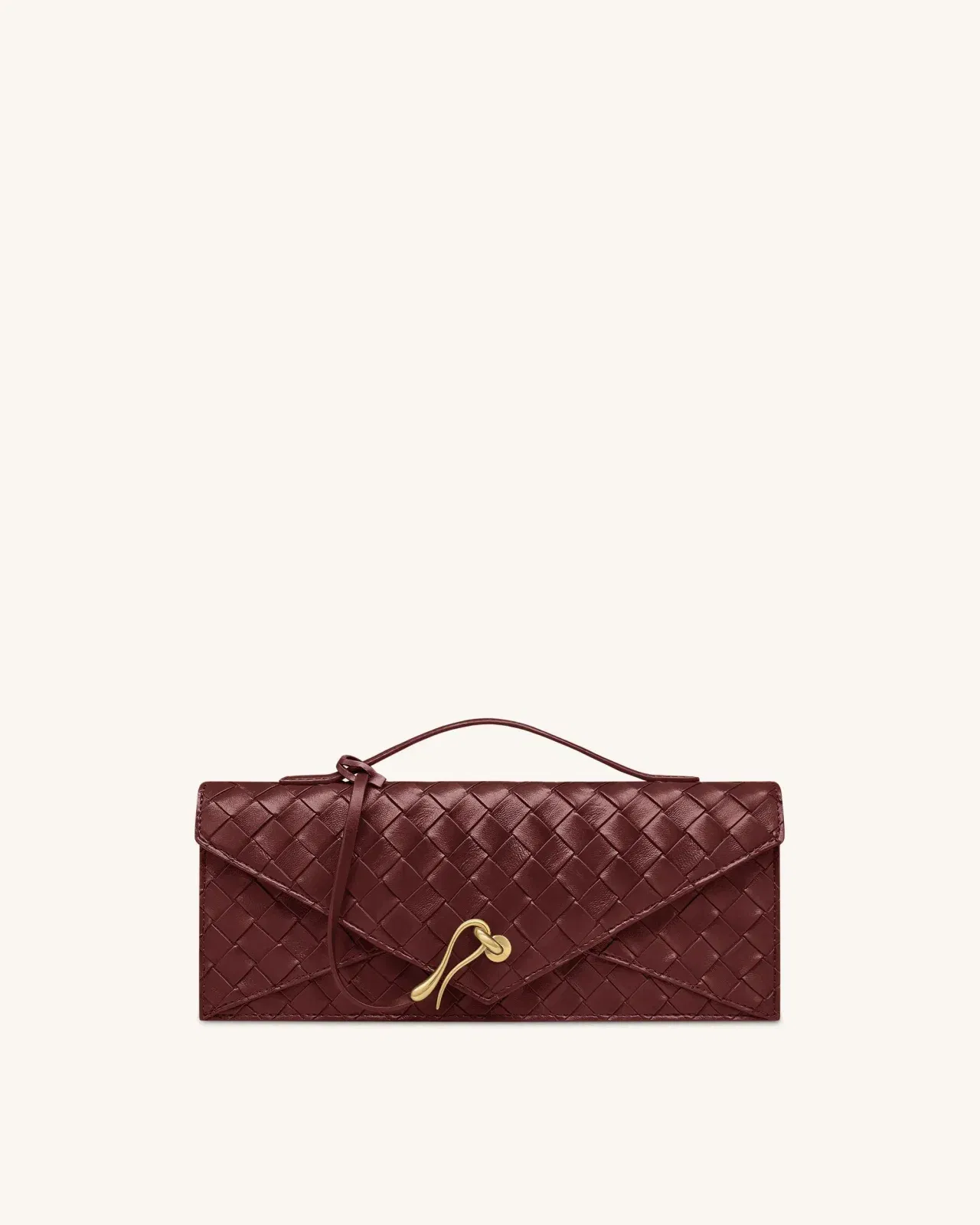 Jw Pei Celeste Woven Textured Envelope Top Handle Bag Burgundy