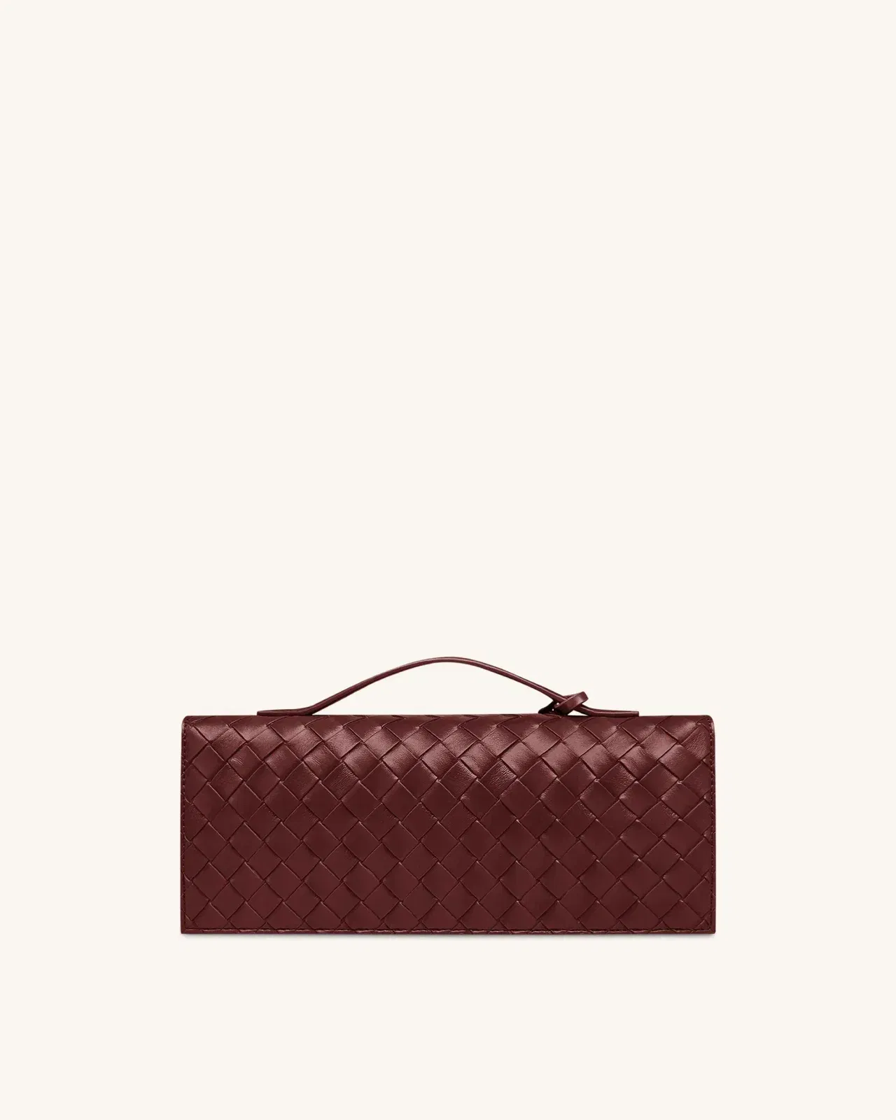 Jw Pei Celeste Woven Textured Envelope Top Handle Bag Burgundy