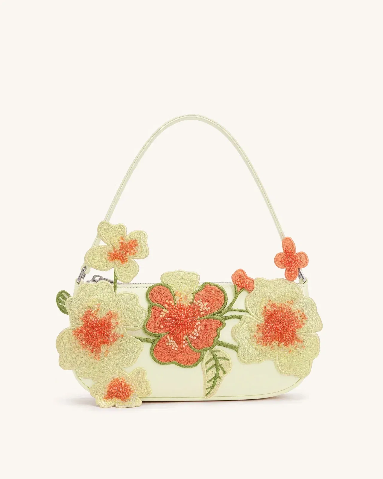 Jw Pei Leona Bead Embellished Shoulder Bag Off White