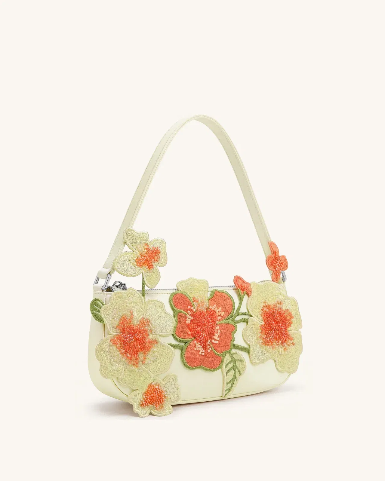 Jw Pei Leona Bead Embellished Shoulder Bag Off White