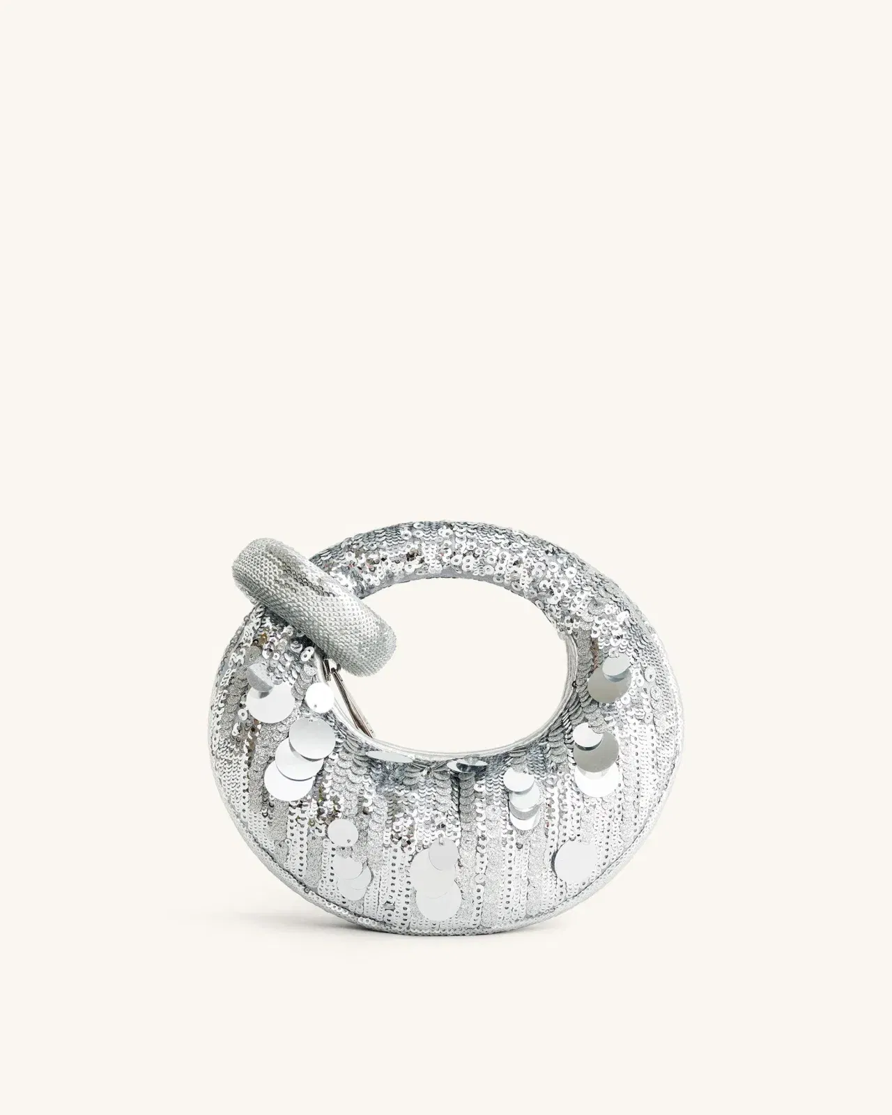 Jw Pei Abacus Metallic Sequin Mini Top Handle Bag Silver