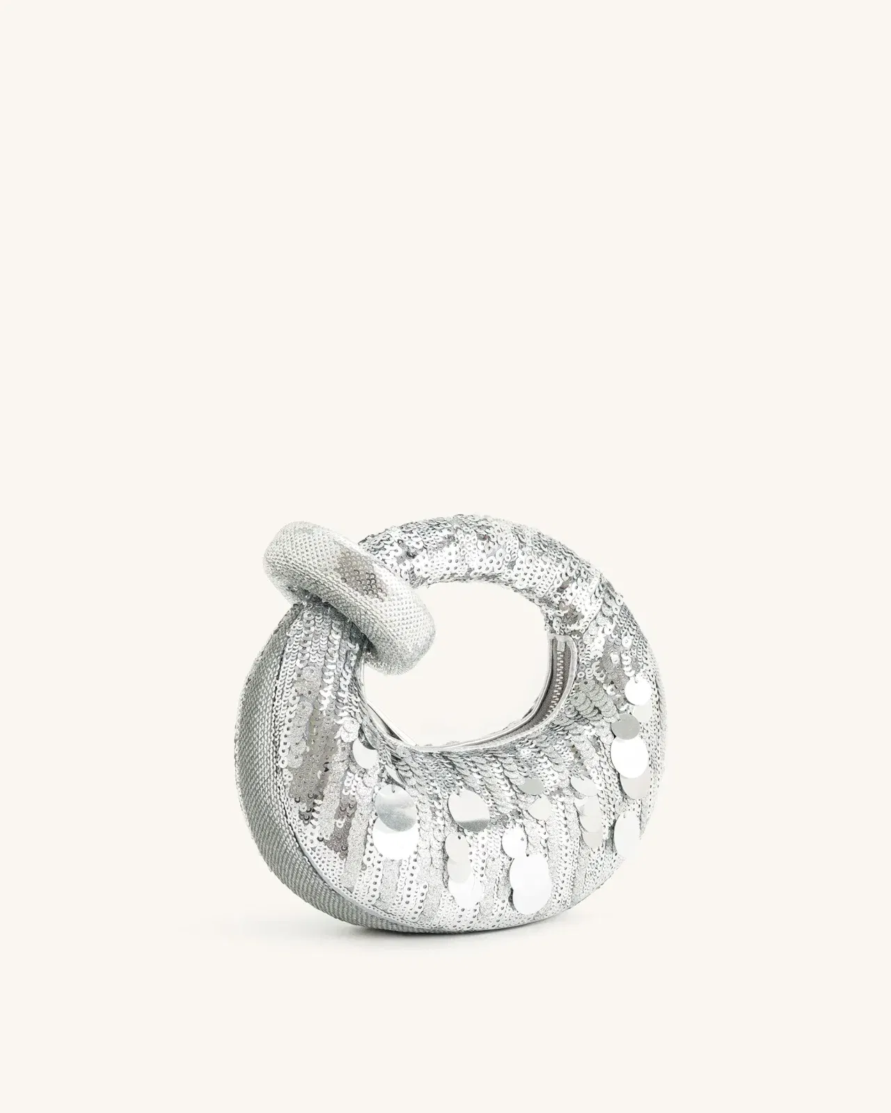 Jw Pei Abacus Metallic Sequin Mini Top Handle Bag Silver