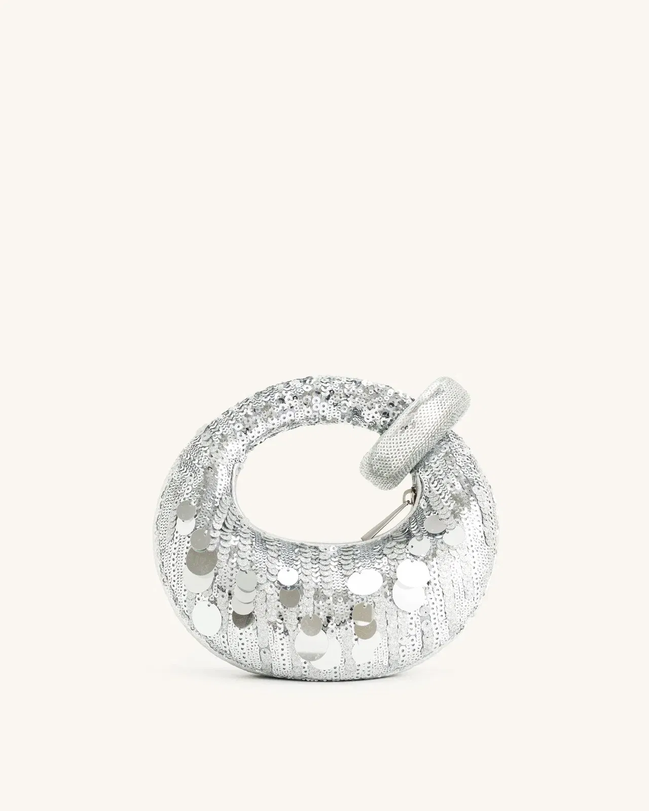 Jw Pei Abacus Metallic Sequin Mini Top Handle Bag Silver