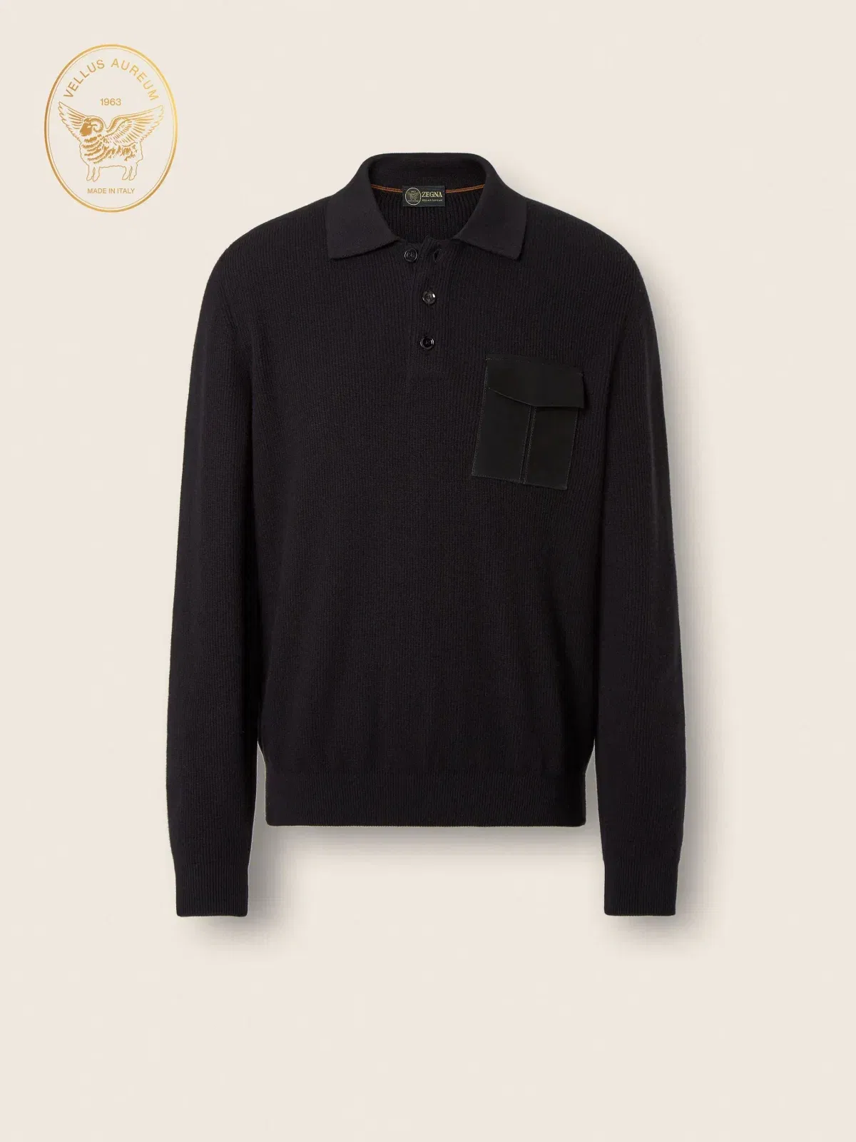 Zegna Black Vellus Aureum Polo Shirt