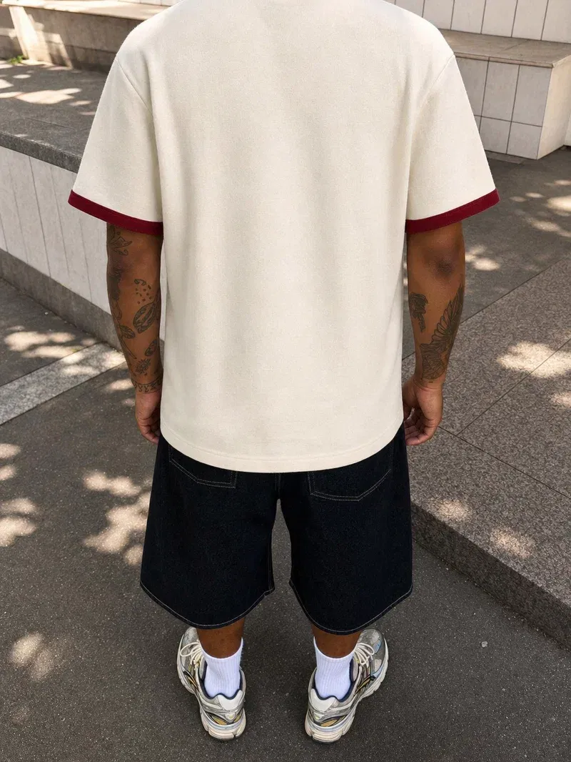 Coastline Ringer Tee – Deep Maroon