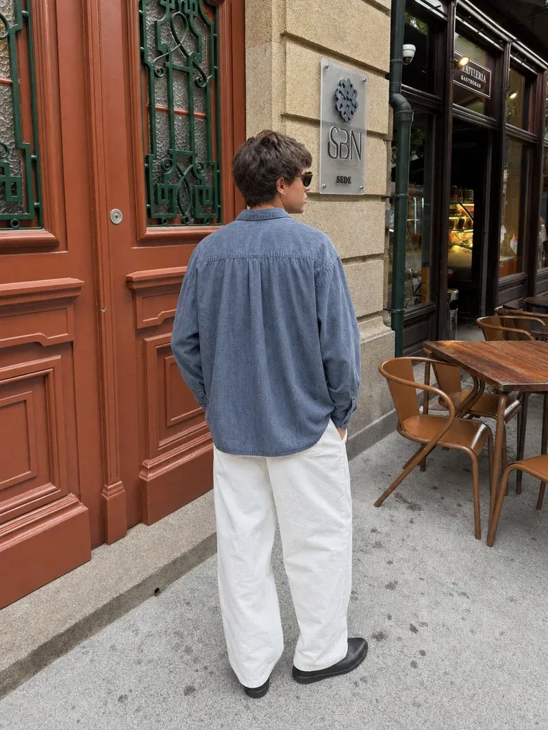 Harbor Linen Blend Shirt - Slate Blue