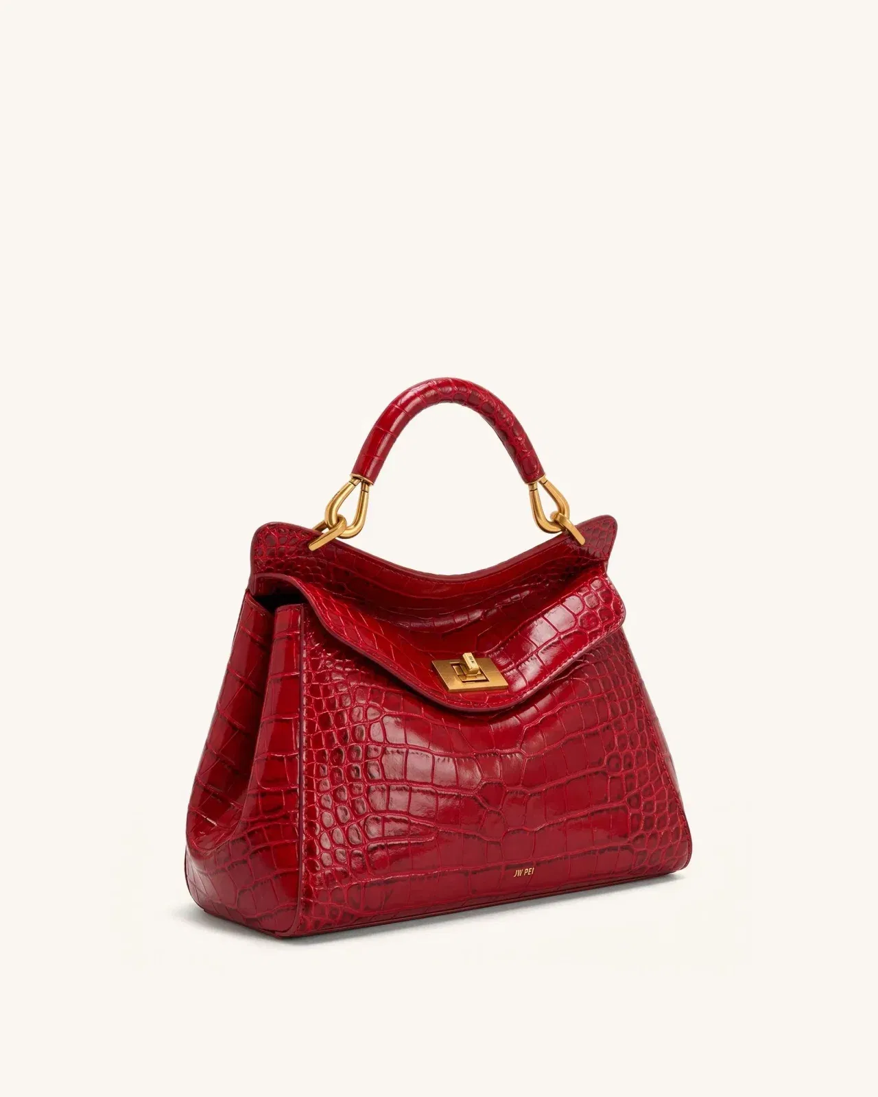 Jw Pei Lucia Classic Top Handle Bag Burgundy Croc