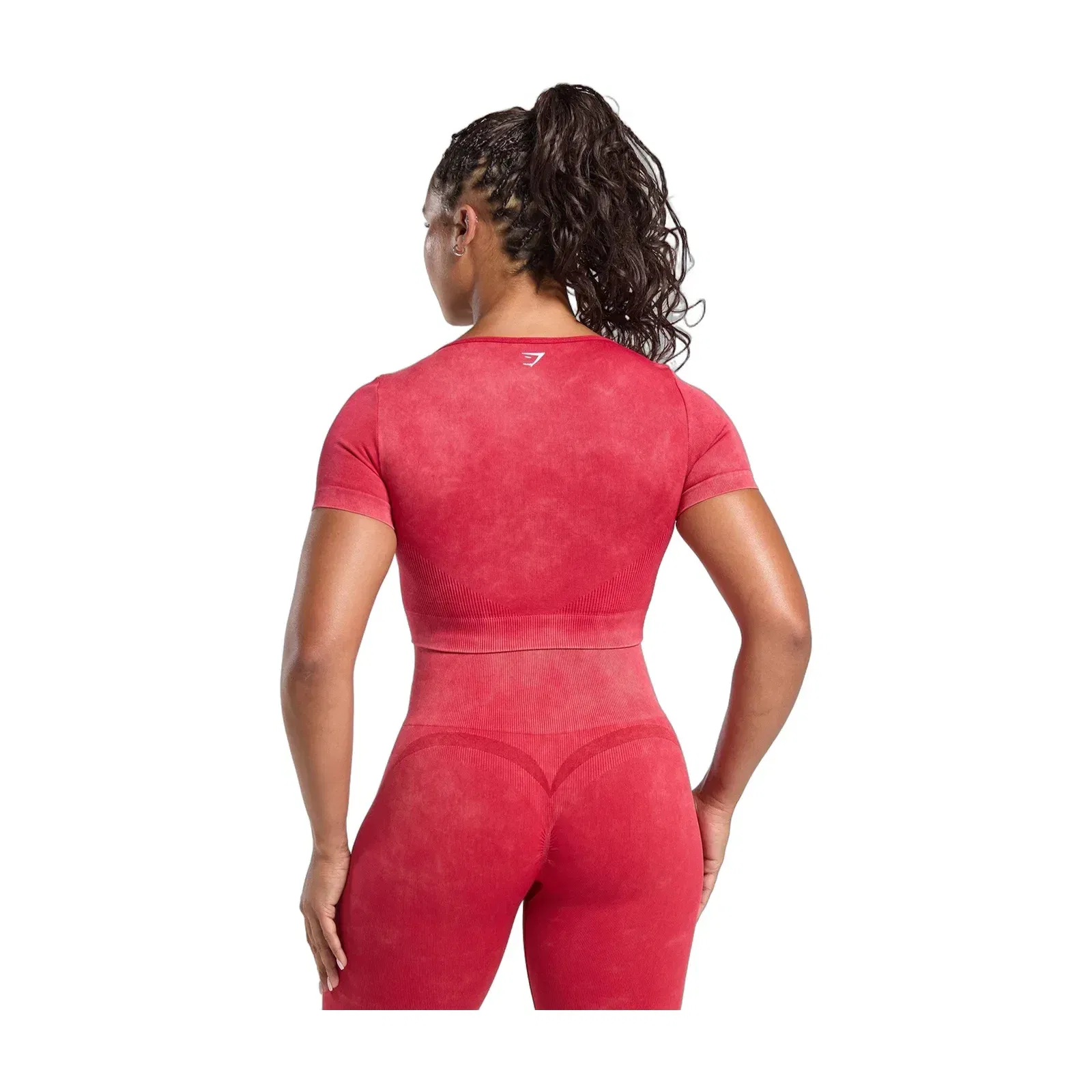 Women's Gymshark Gains Seamless Washed Crop Top Carmine Red