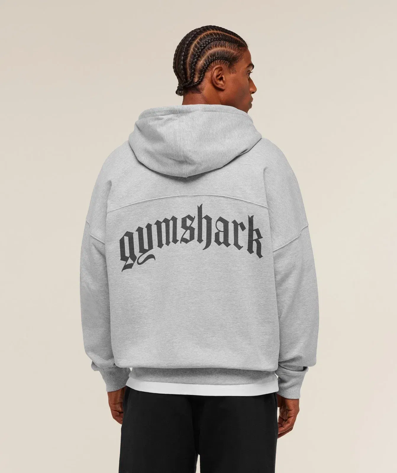 Gymshark Olde English Zip Up Hoodie Soft Grey Marl