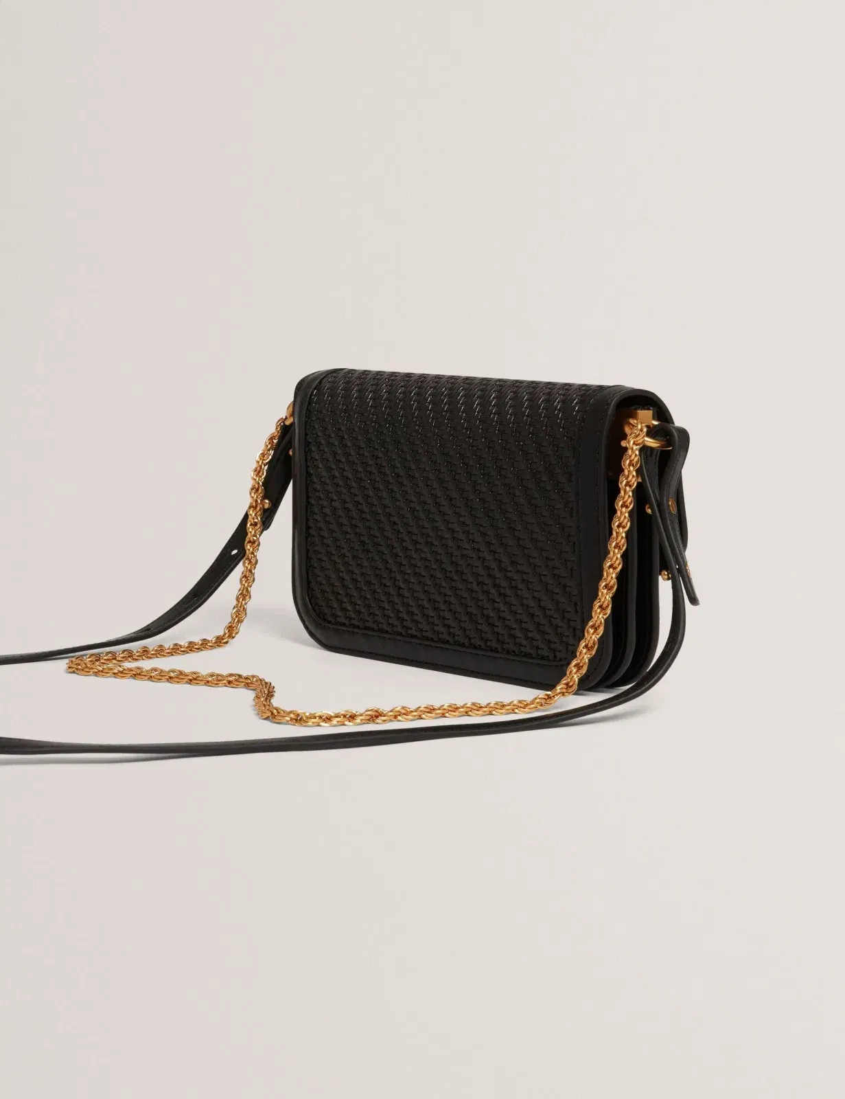 Ted Baker Walkerr Woven Twist Lock Small Crossbody Bag Black Women's