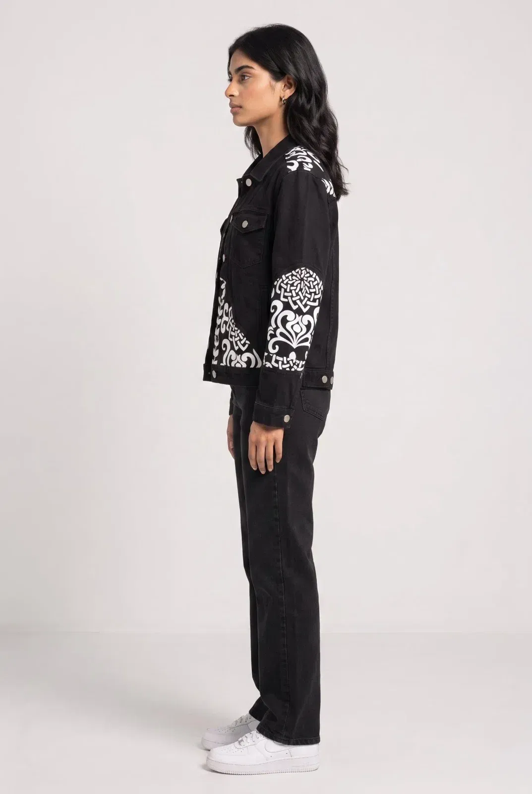 PATCHWORK DENIM BLACK WOMEN'S JACKET [50/50 LIMITED EDITION]