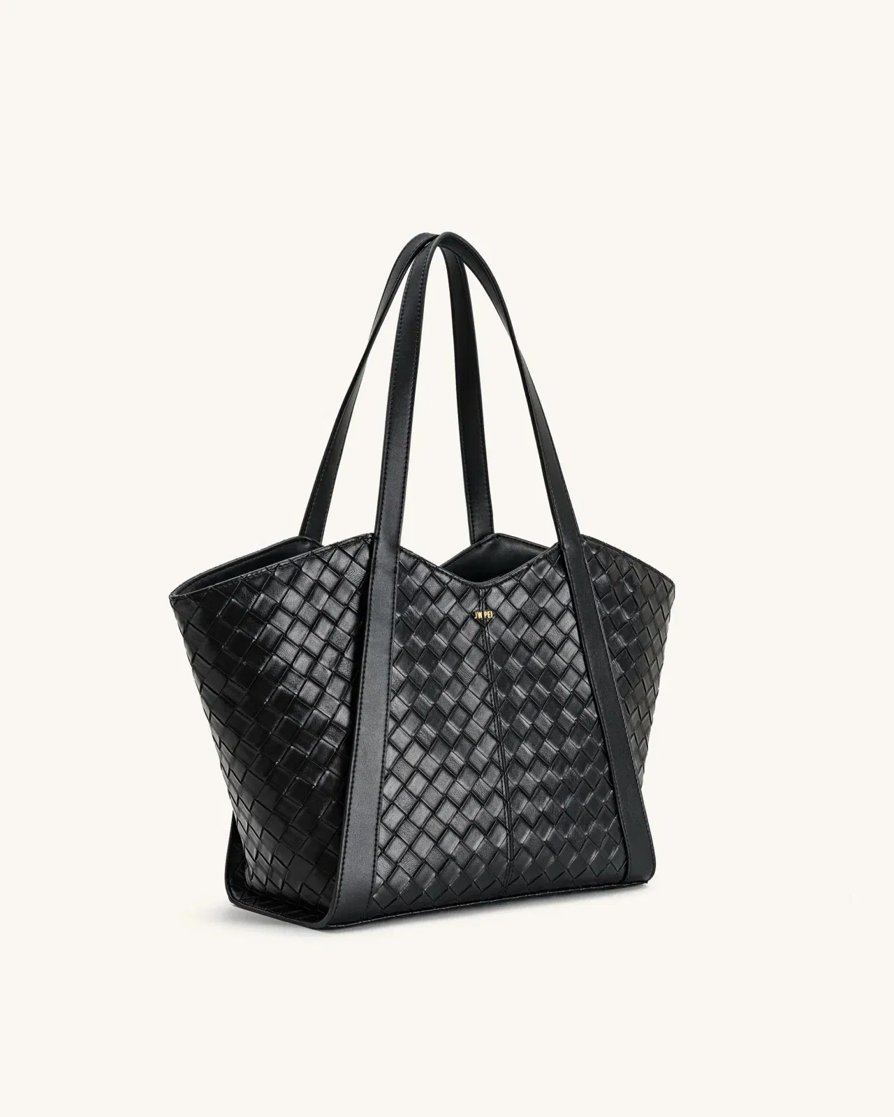 Jw Pei Kiana Large Capacity Weave Texture Tote Bag Black
