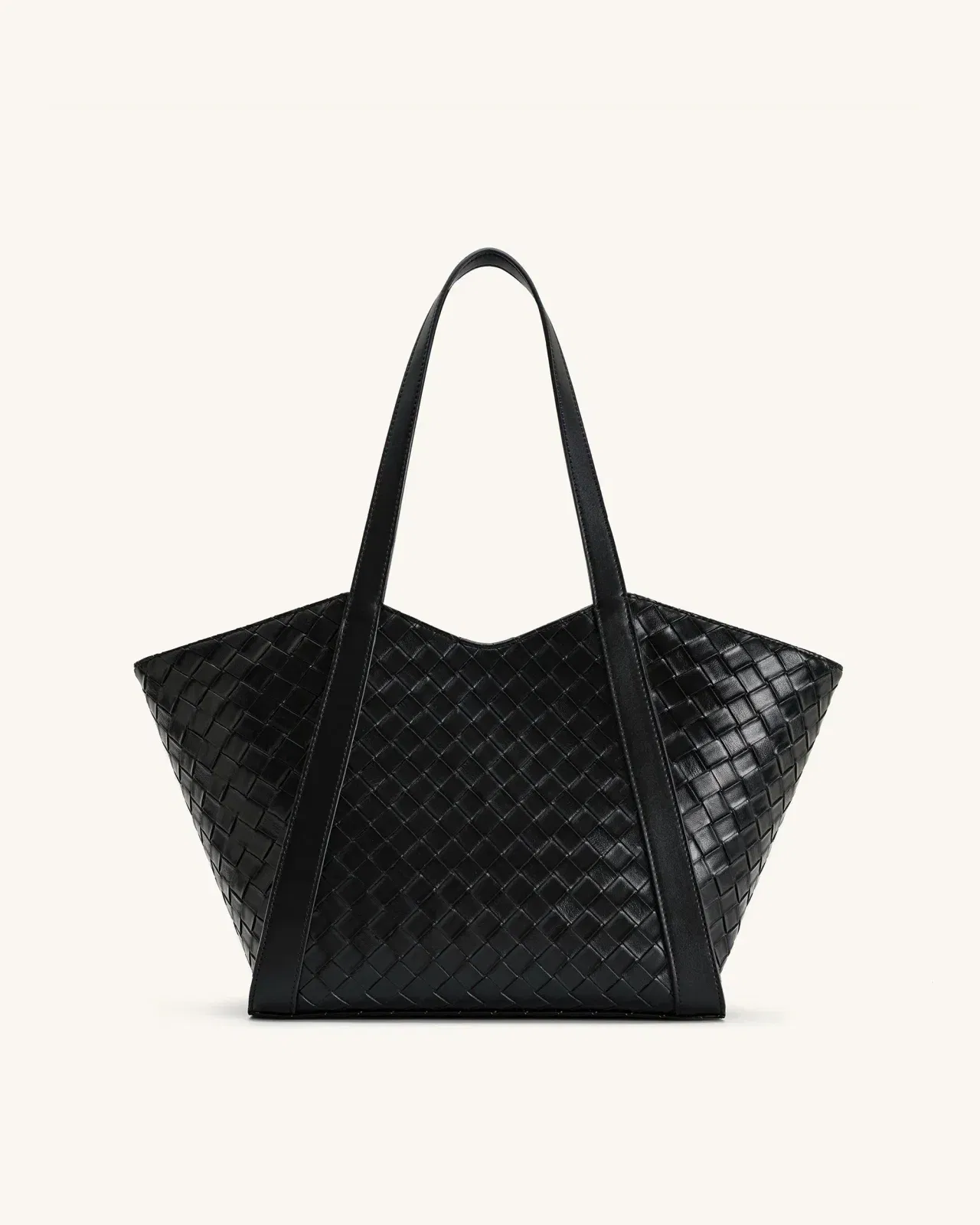 Jw Pei Kiana Large Capacity Weave Texture Tote Bag Black